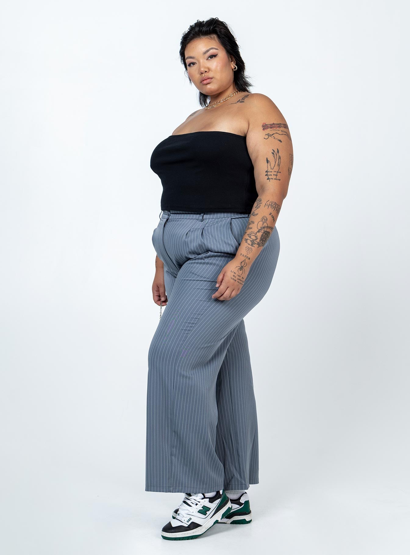 Archer Pants Pinstripe Grey Curve - Image 4