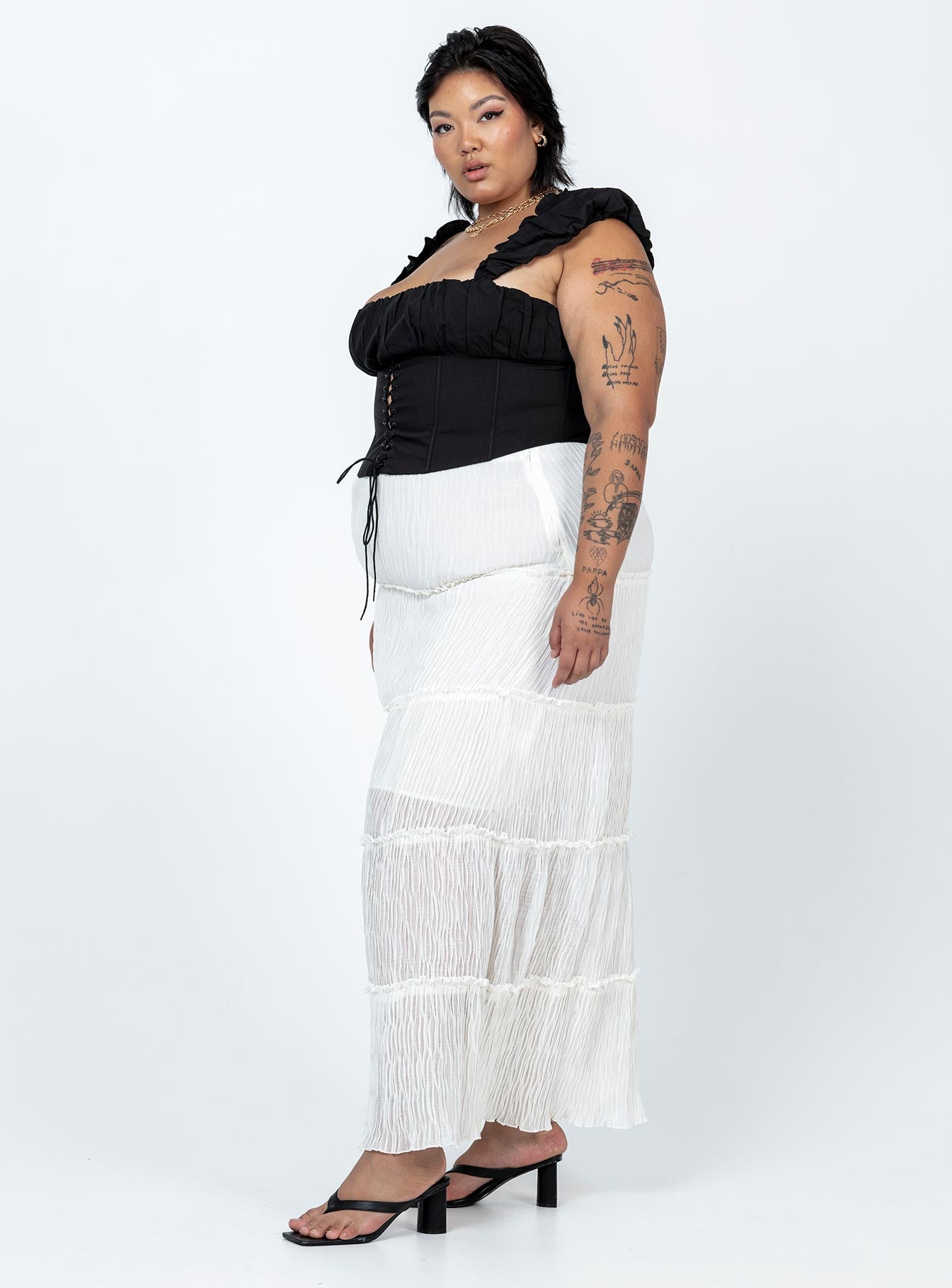 Sun Down Mid Rise Maxi Skirt Curve White - Image 4