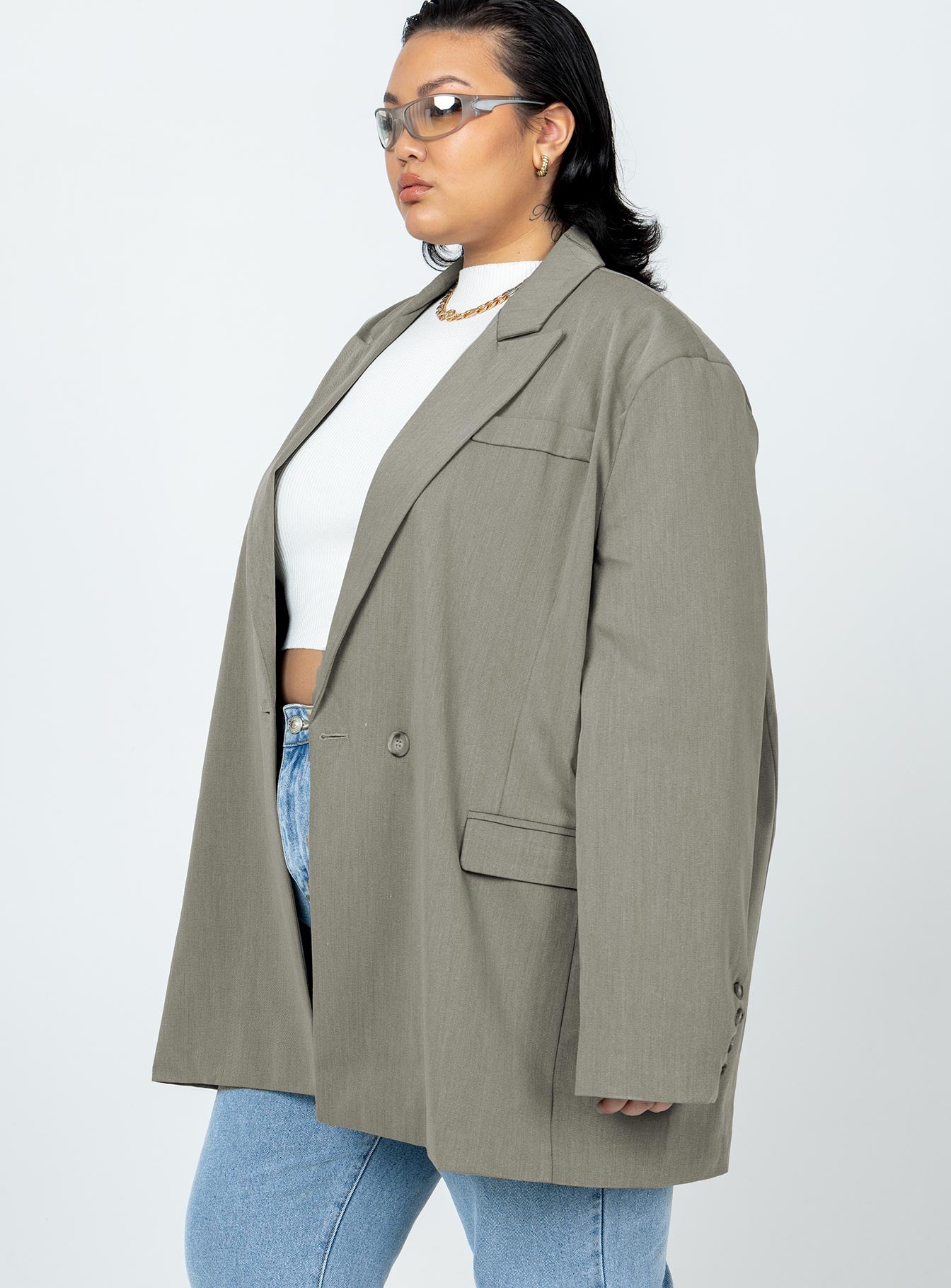 Codi Oversized Blazer Grey Curve - Image 4