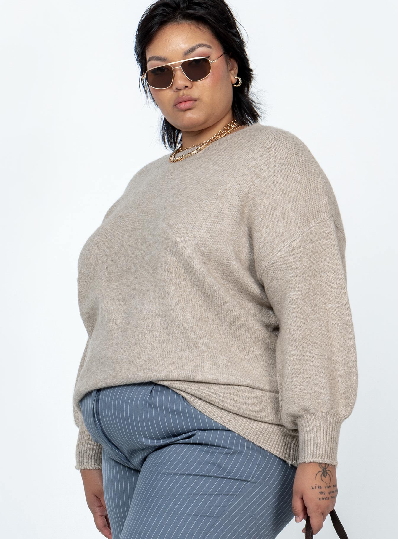 Ryanna Sweater Beige Curve - Image 4