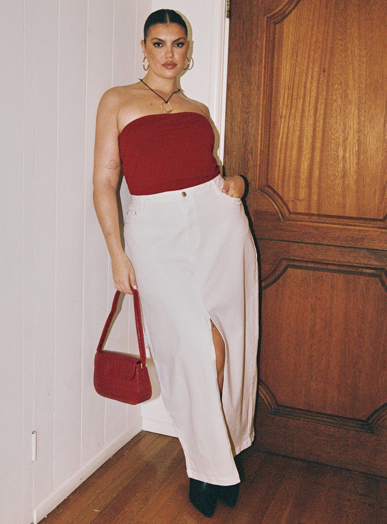 Batkins Maxi Skirt Cream Curve - Image 3
