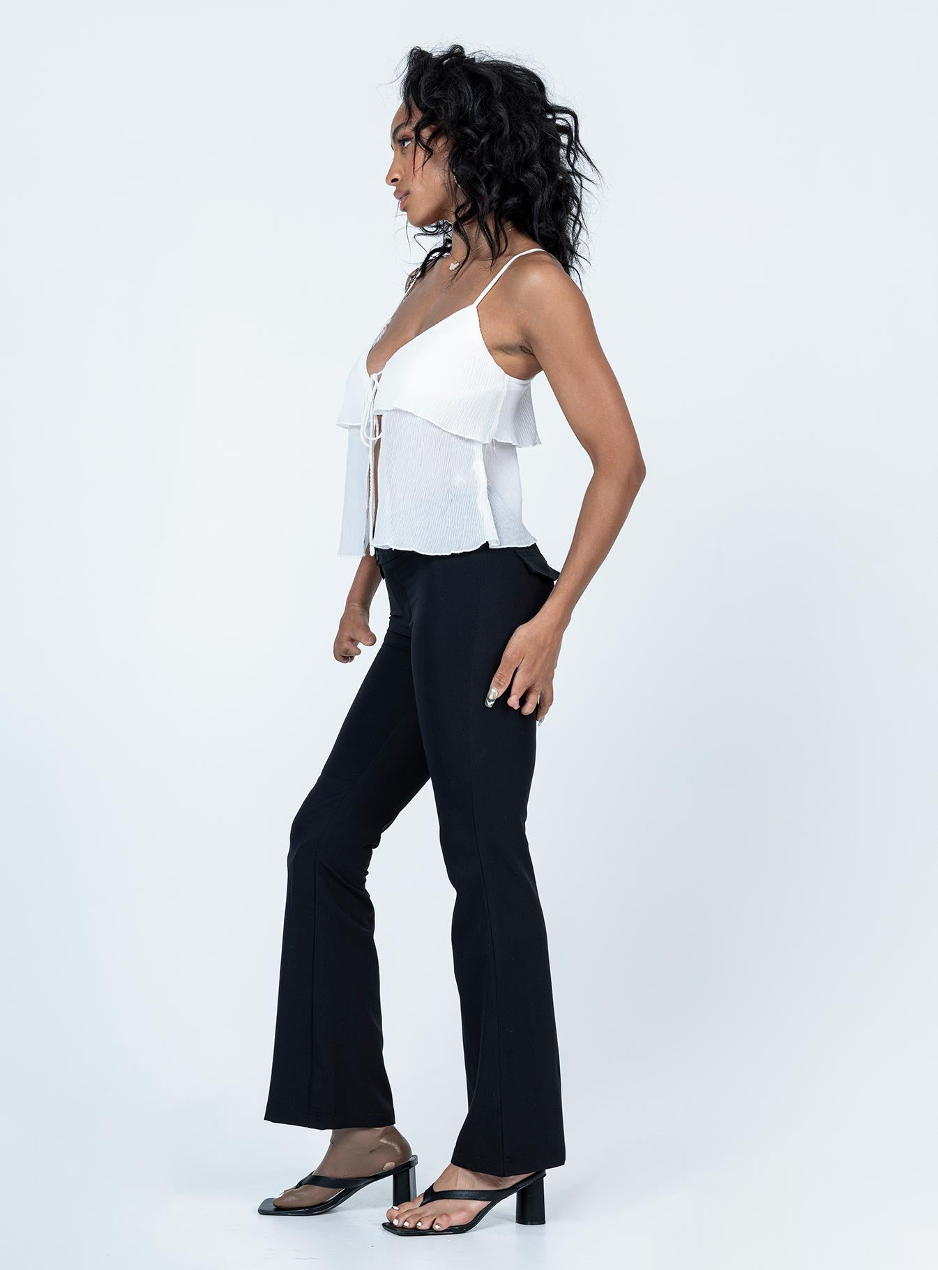 Yianna Low Waist Flare Pant Black - Image 3