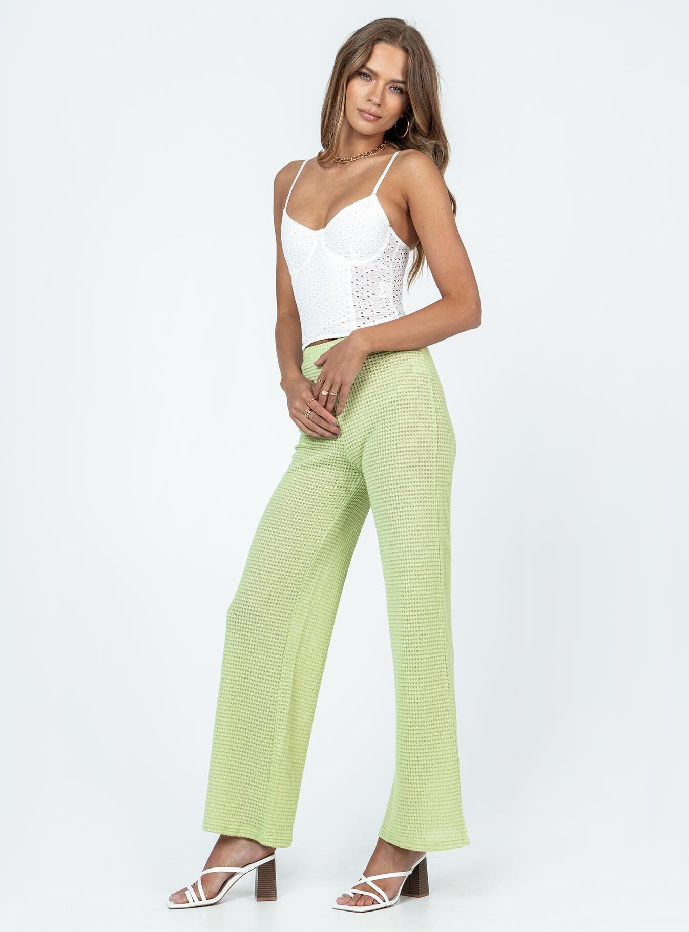 Santa Monica Knit Pants Green - Image 4