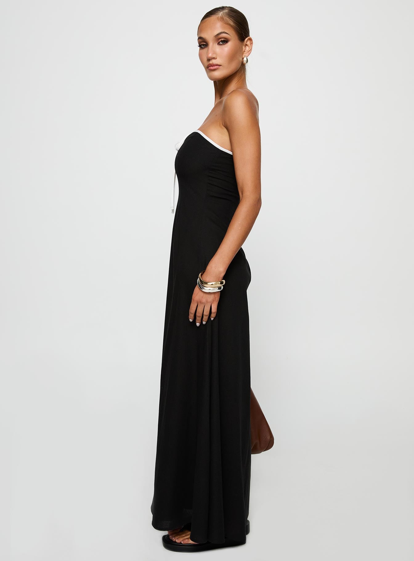 Bijou Strapless Maxi Dress Black - Image 4