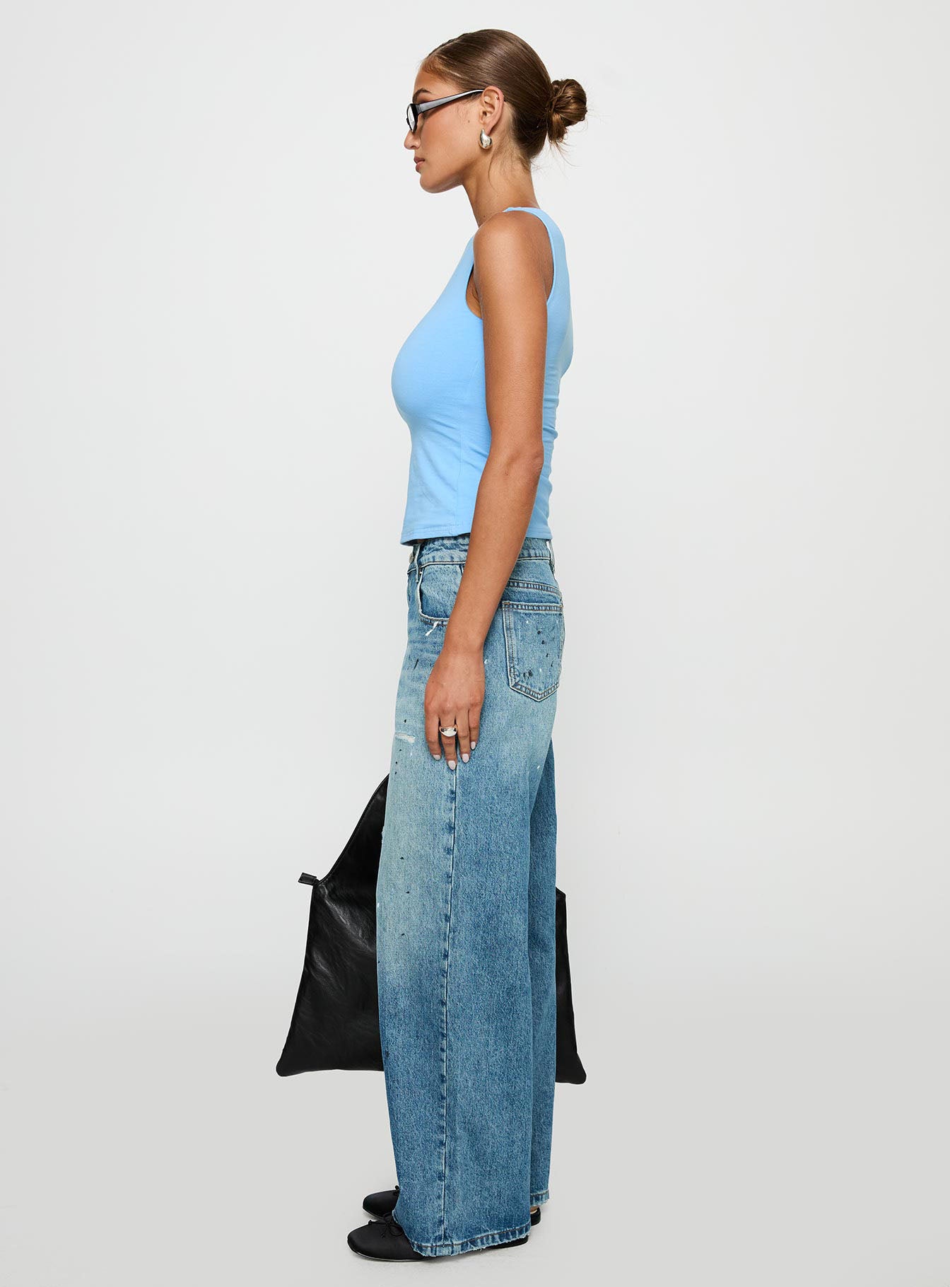 Picasso Mid Rise Straight Leg Jeans Mid Blue - Image 4