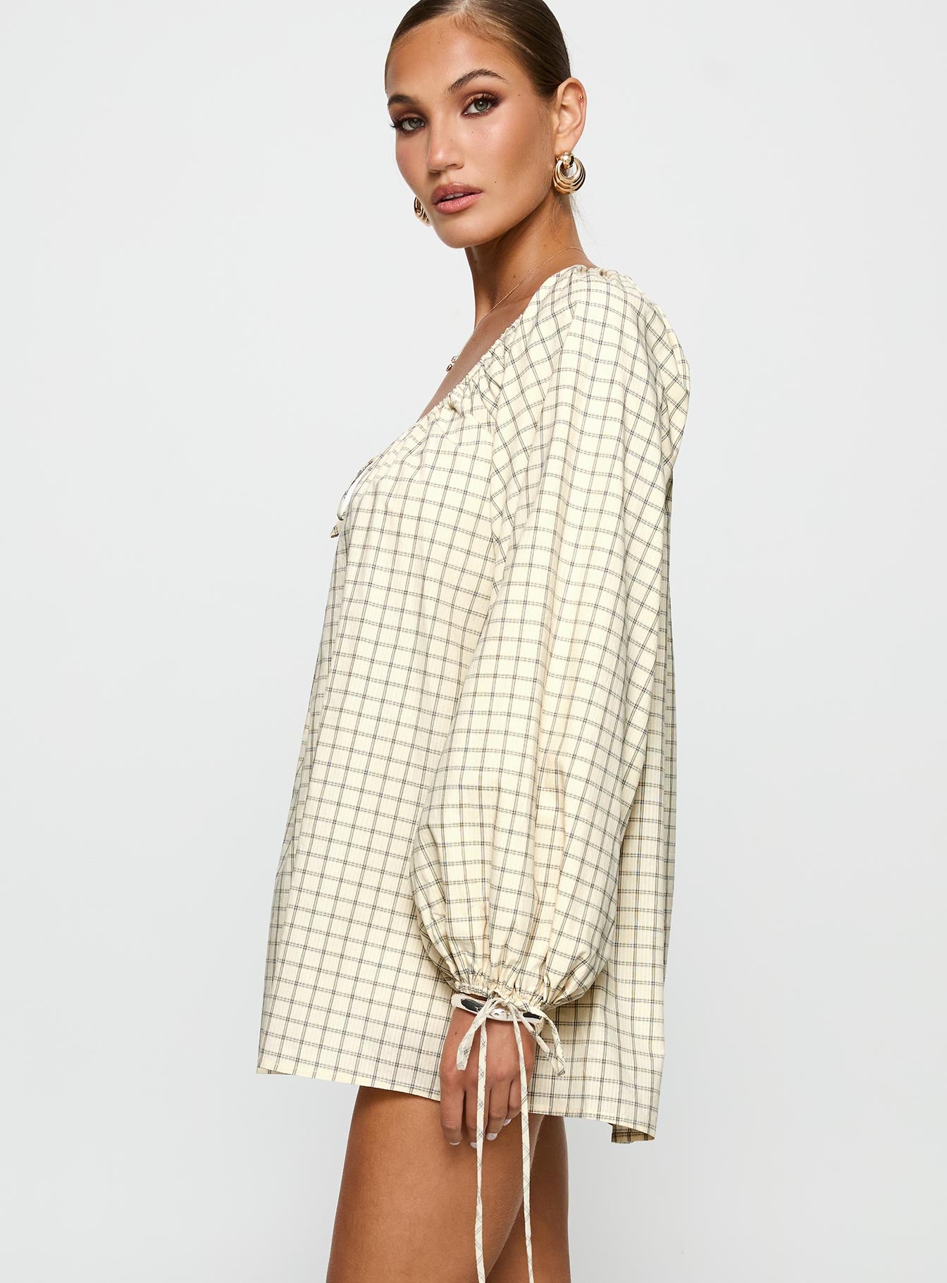 Preacher Playsuit White Check - Image 4