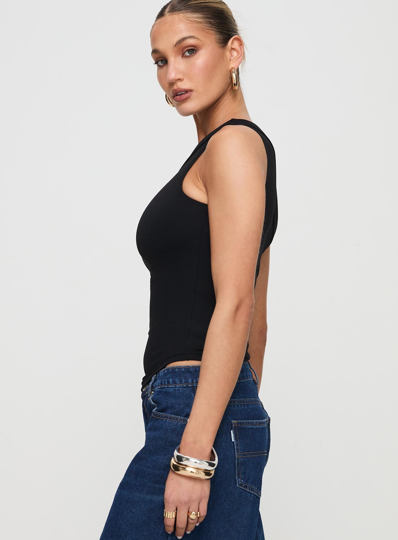 Lunah One Shoulder Top Black - Image 4