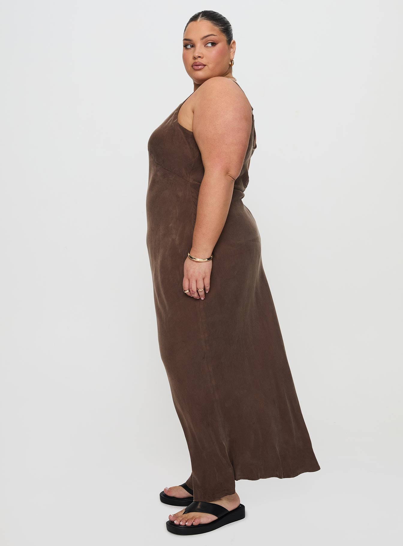 Laurette Maxi Dress Brown Curve - Image 4