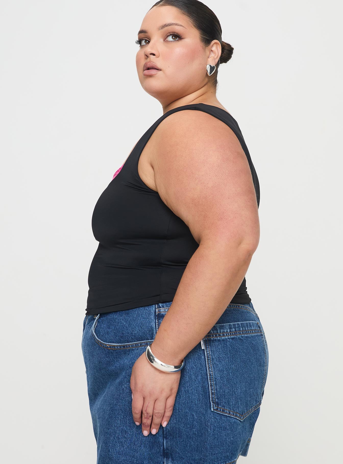 Back In Time Top Black / Pink Lace Curve - Image 4