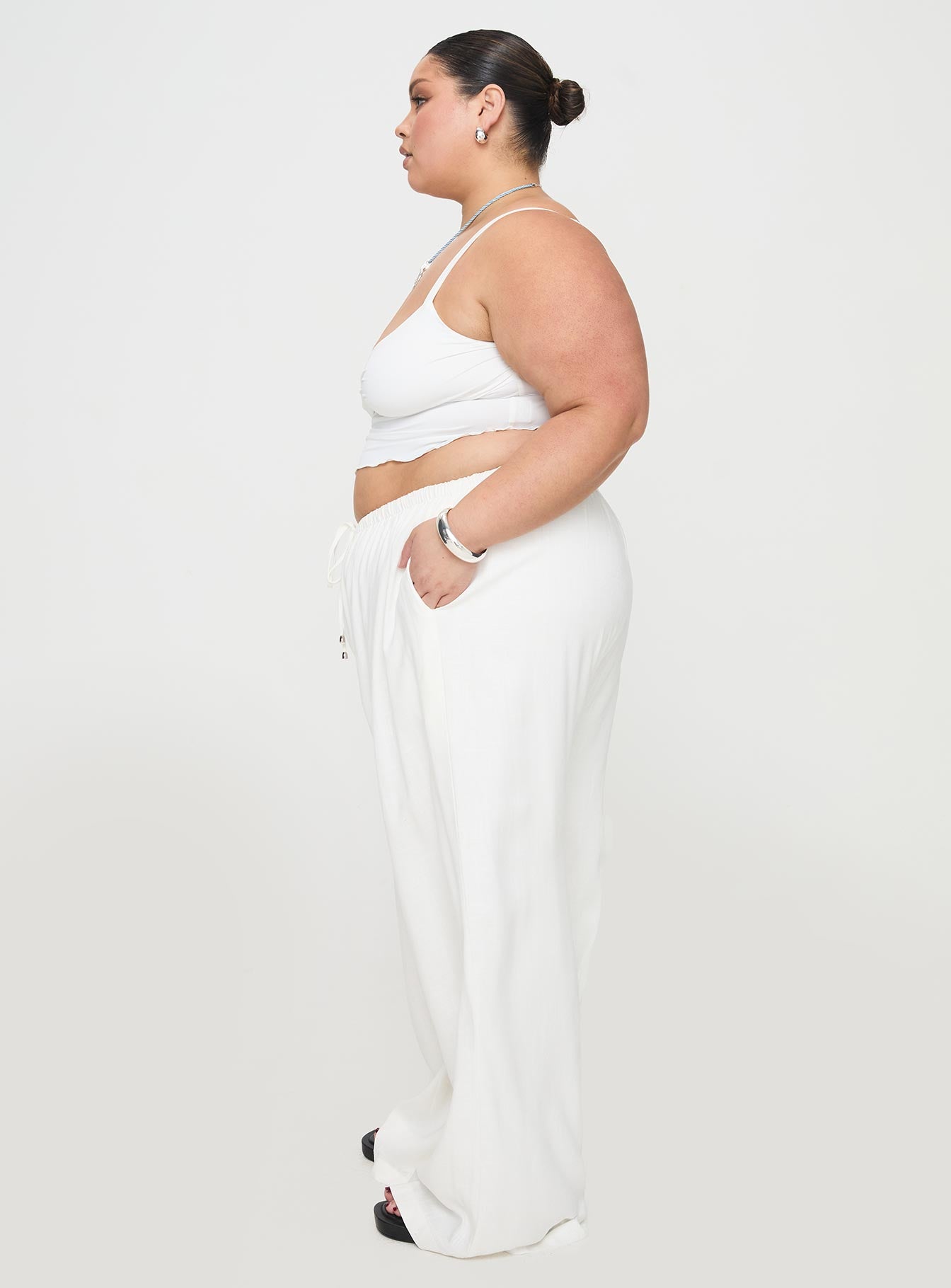 Ogilvie Linen Blend Pants White Curve - Image 4