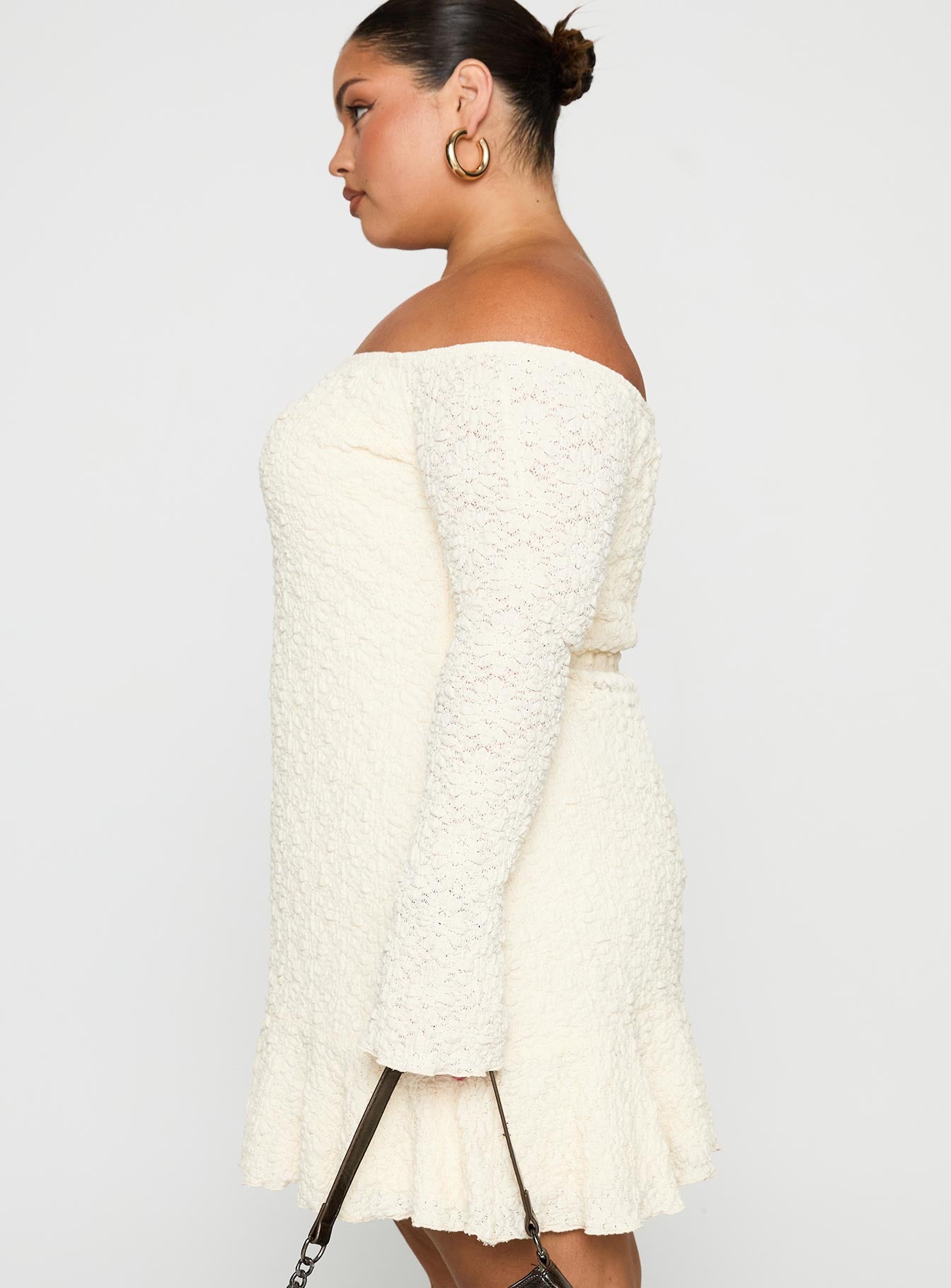 Vancesca Strapless Mini Dress Cream Curve - Image 4