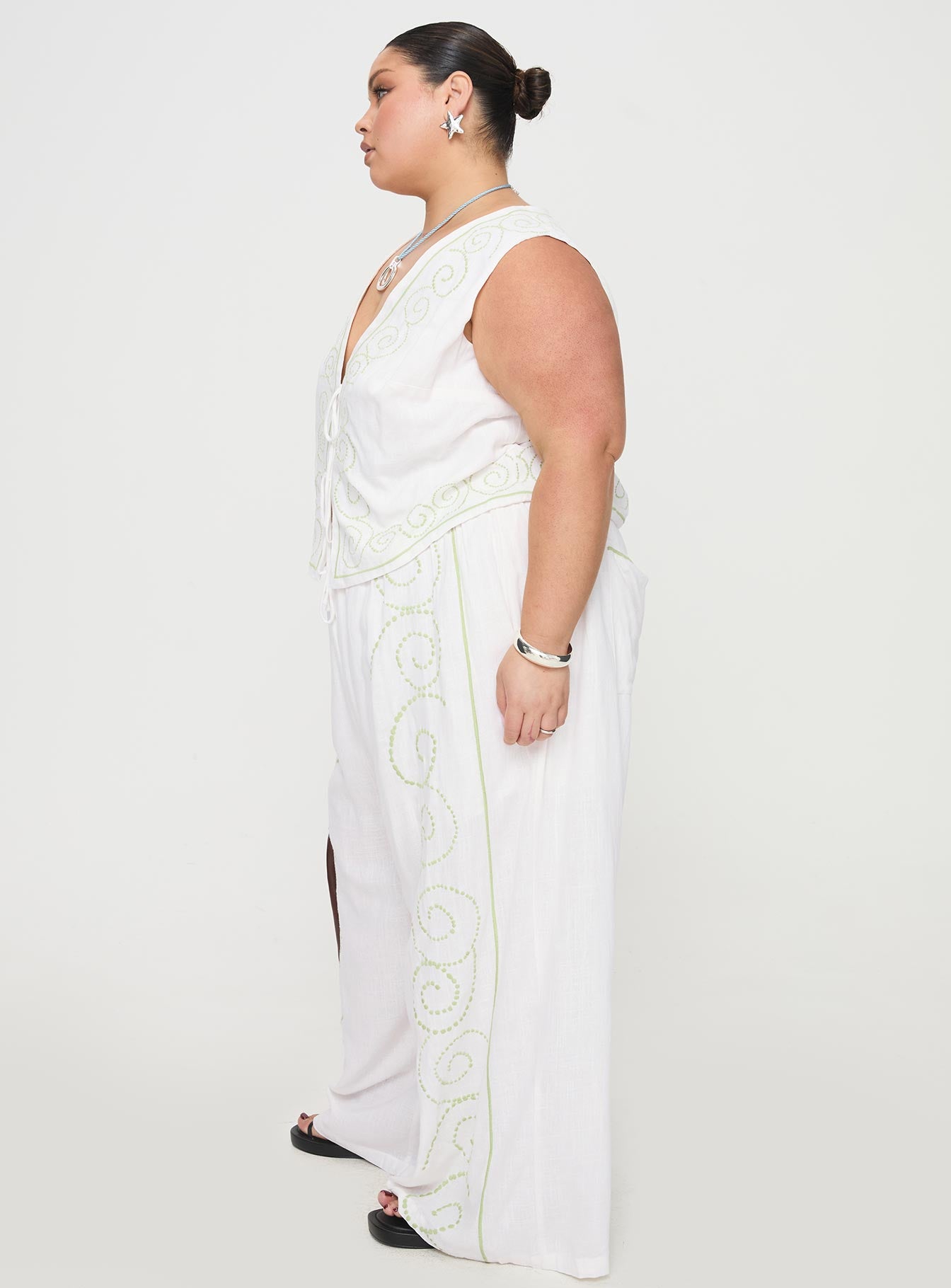 Kindred Pants White / Green Curve - Image 4