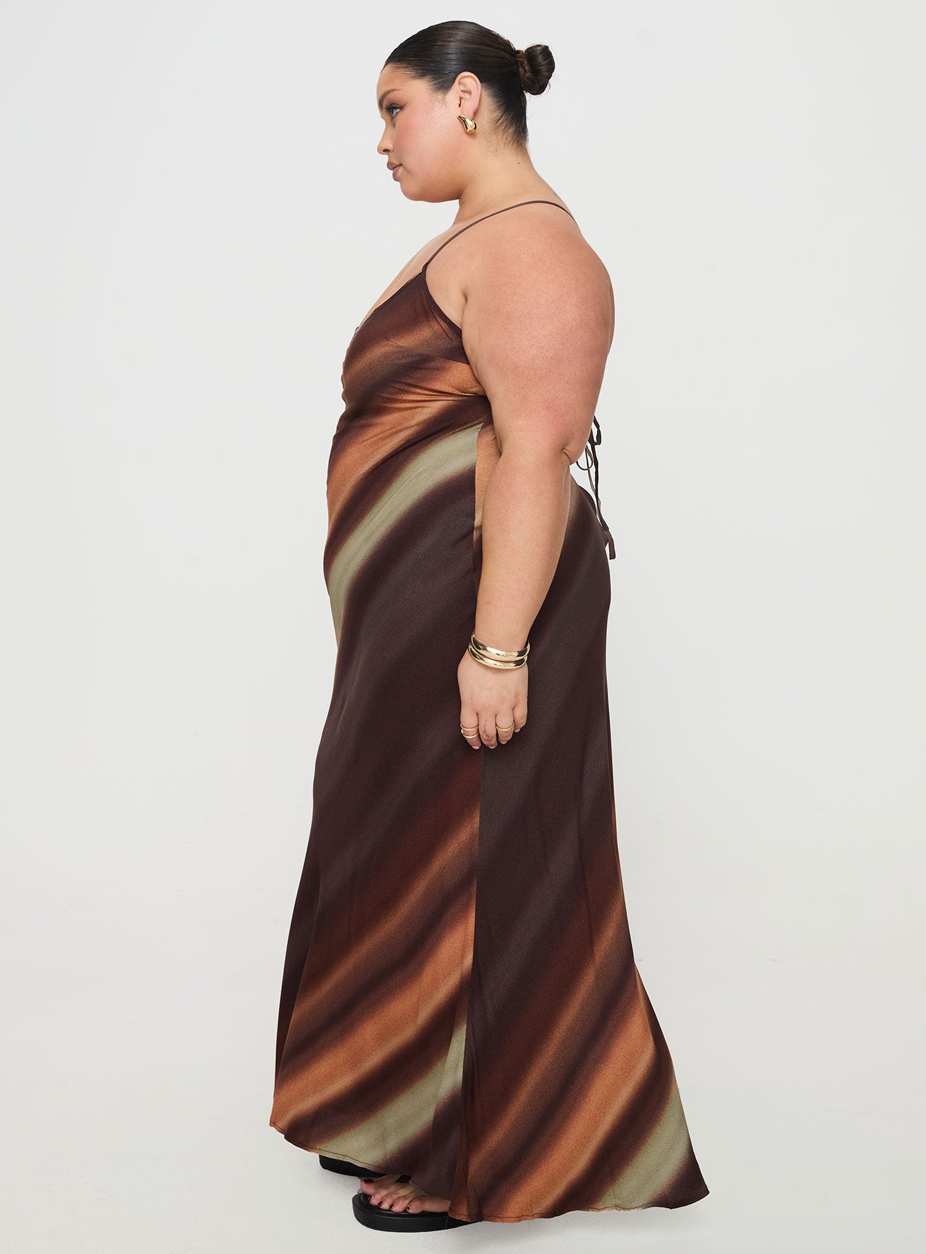 Otillie Maxi Dress Brown Multi Curve - Image 4