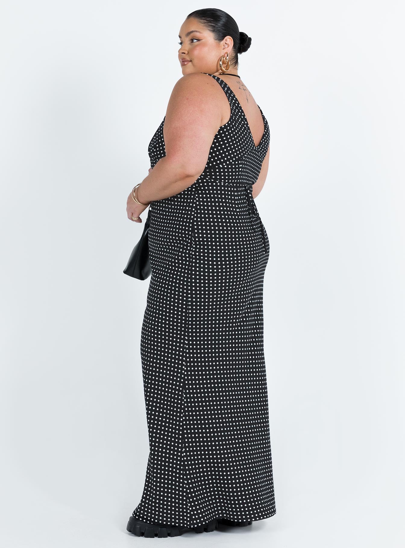 Nellie Maxi Dress Black Polka Dot Curve - Image 4