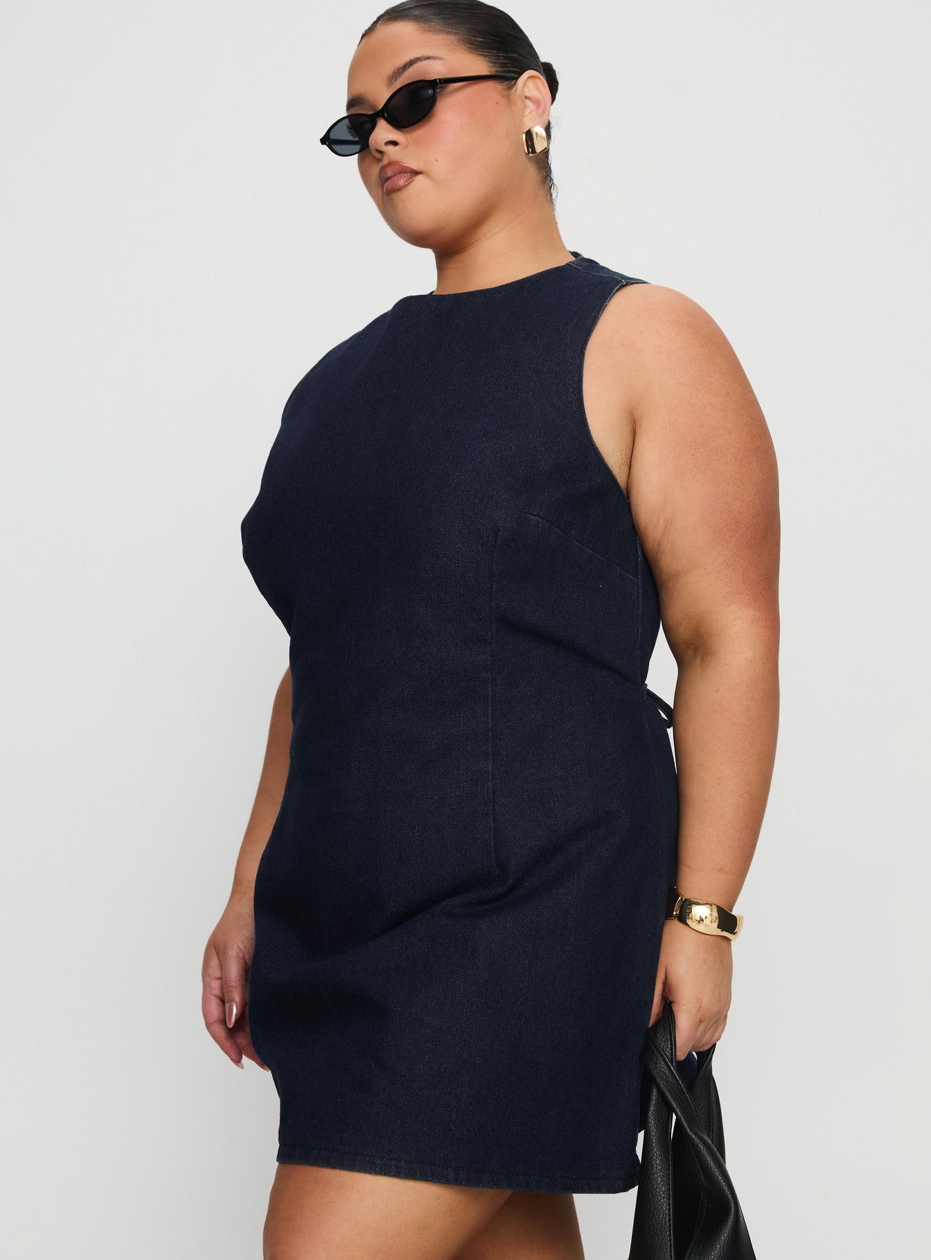 Ainsleigh Shift Denim Playsuit Dark Wash Curve - Image 4