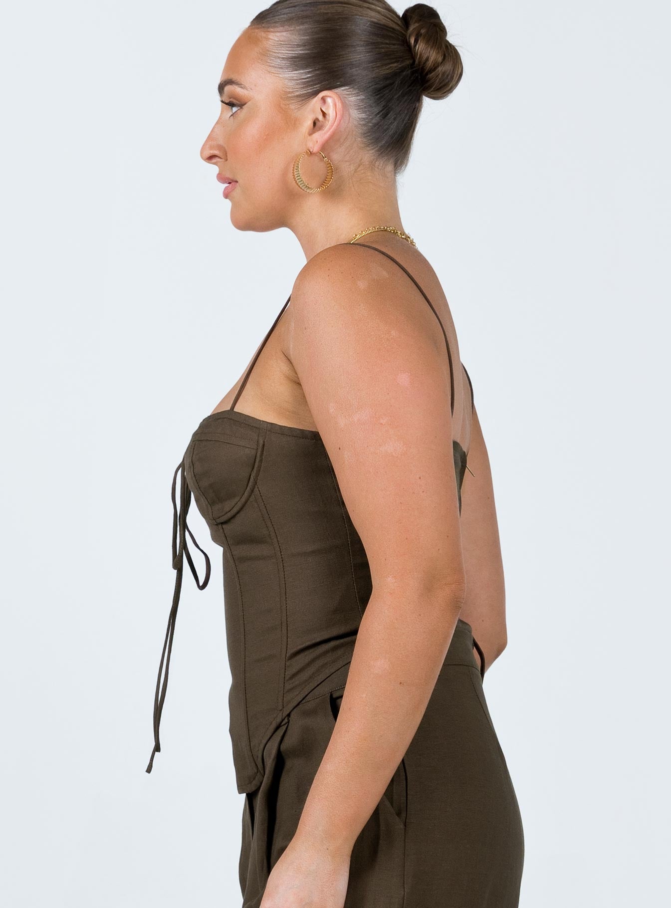 Del Gato Corset Top Dark Chocolate - Image 4