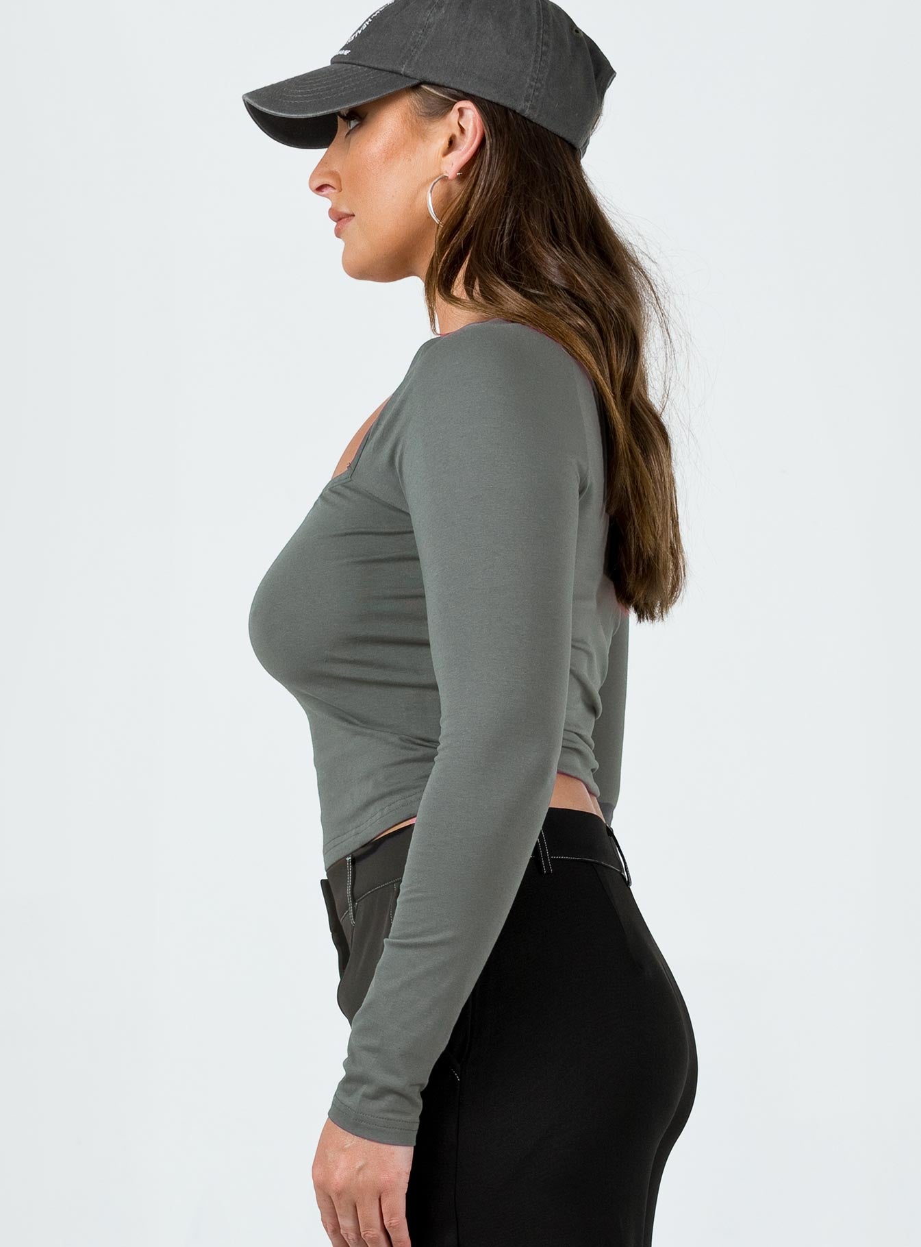 Ribsi Long Sleeve Top Grey - Image 4