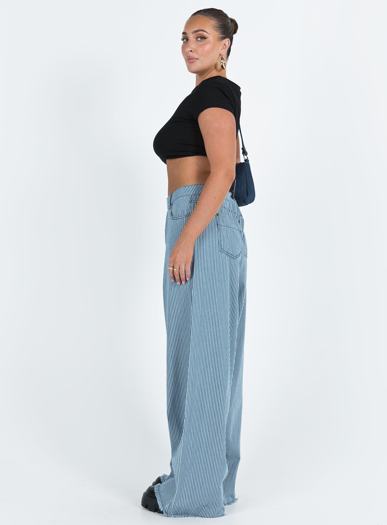 Eivissa Baggy Jeans Blue Denim Stripe - Image 4