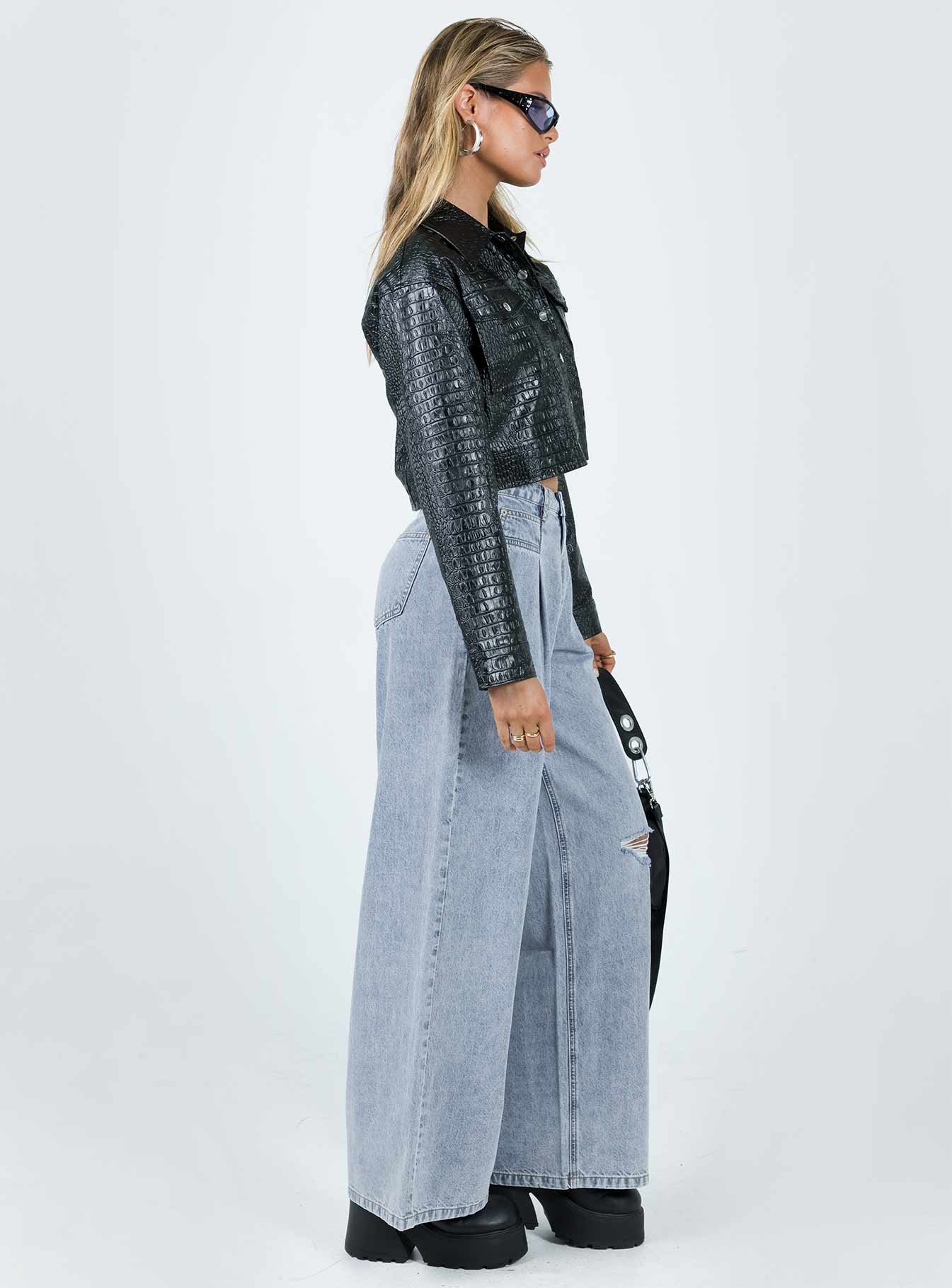 Murdock Wide Leg Jeans Denim - Image 4