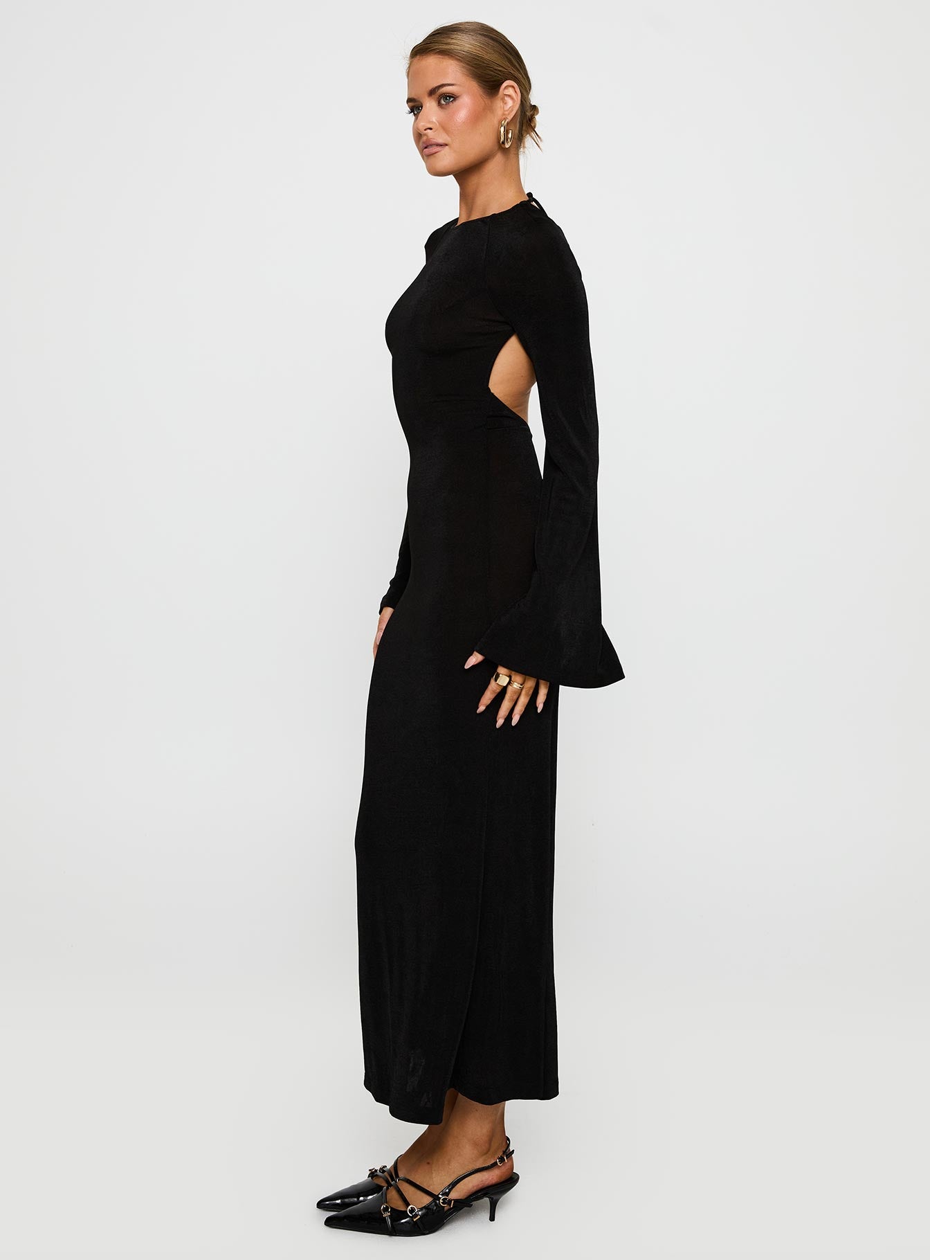 Amersham Long Sleeve Maxi Dress Black - Image 4