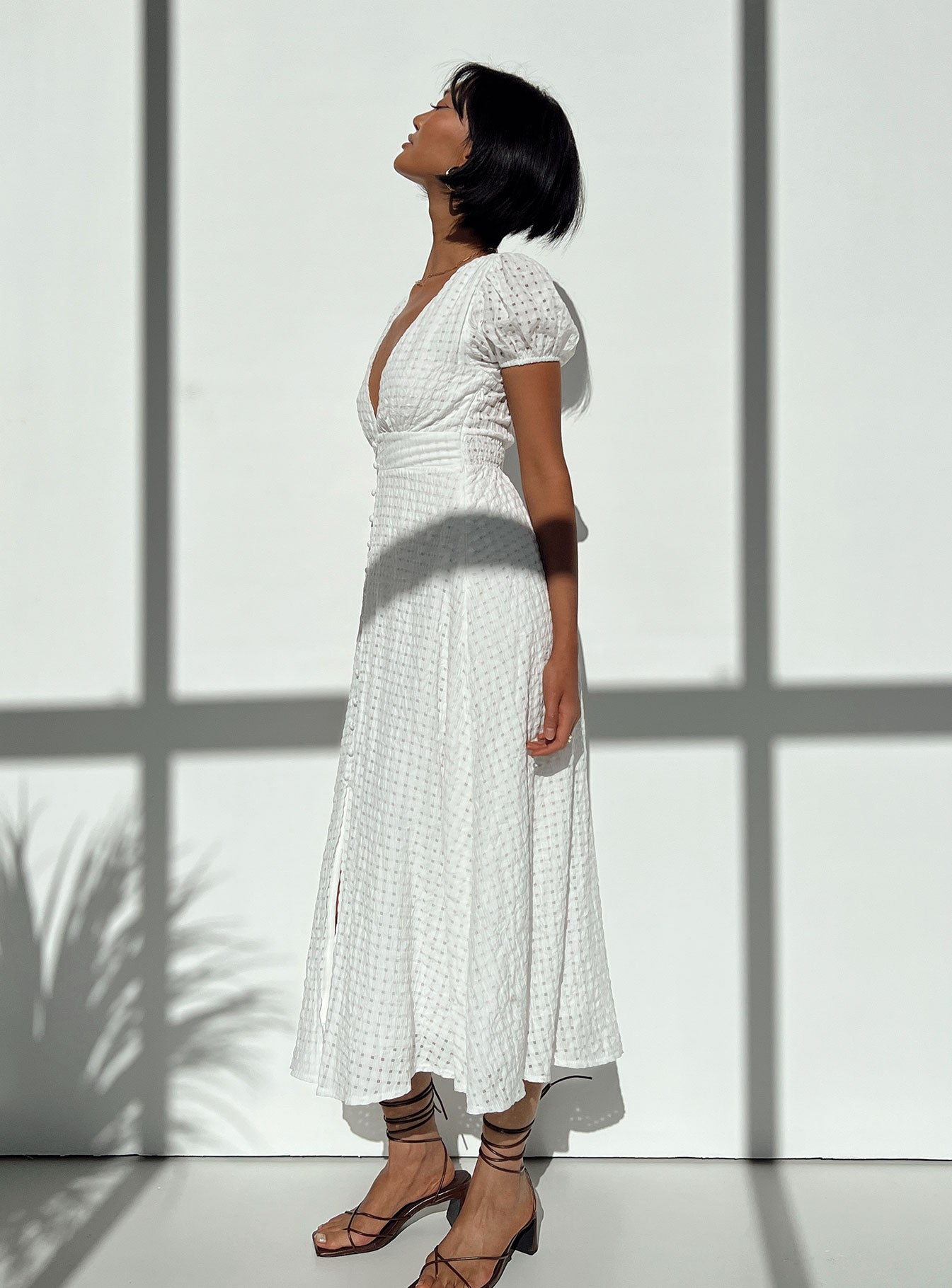 Attal Midi Dress White - Image 3