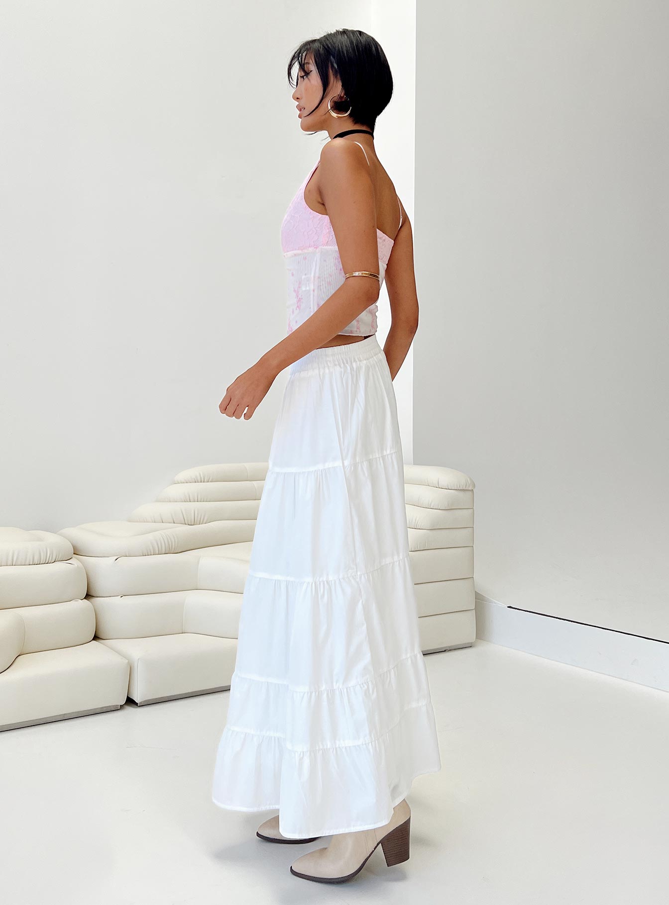 Garden Party Maxi Skirt White - Image 4