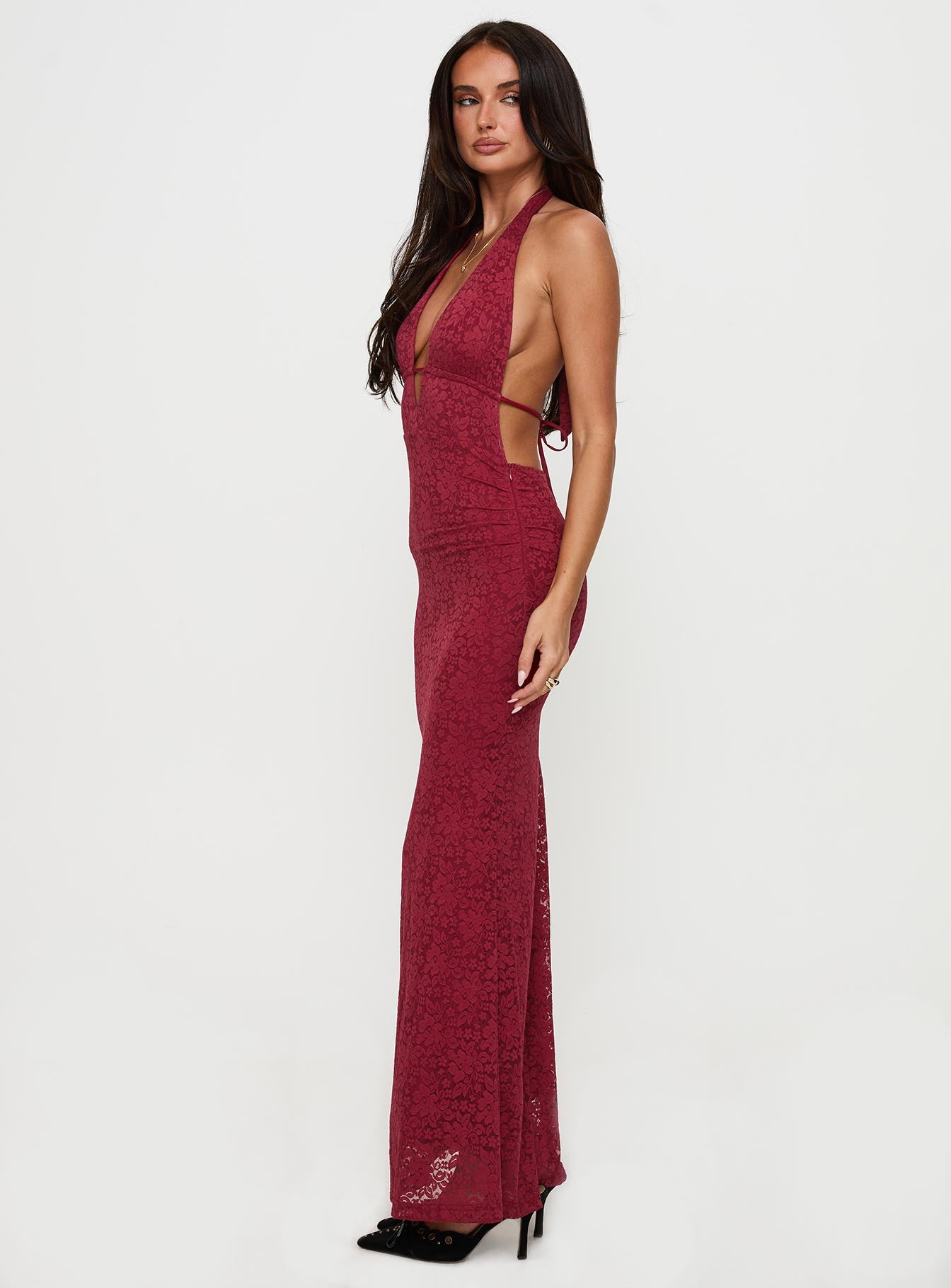 Karmyn Plunge Maxi Dress Red - Image 3