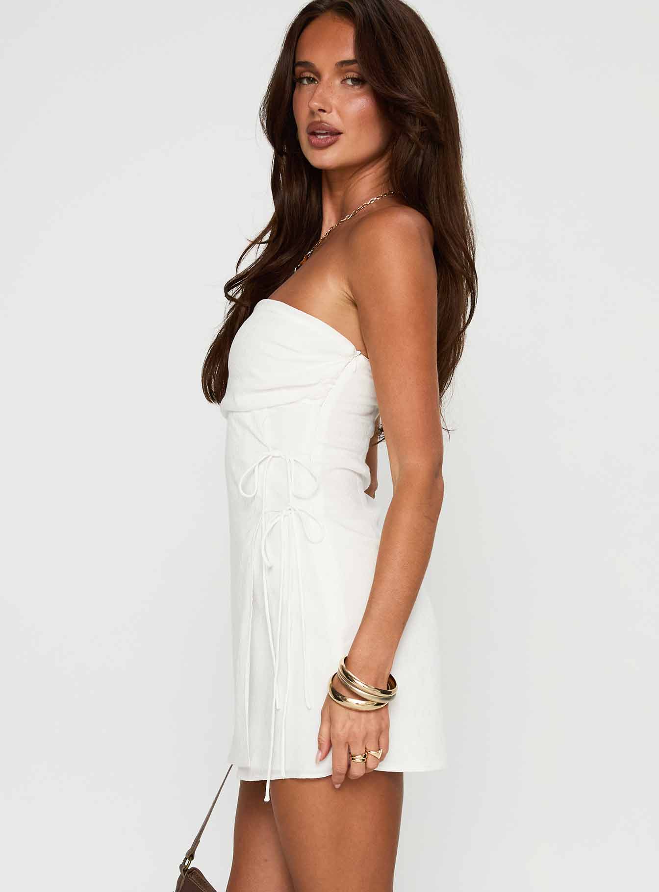 New Beginnings Strapless Mini Dress White - Image 4