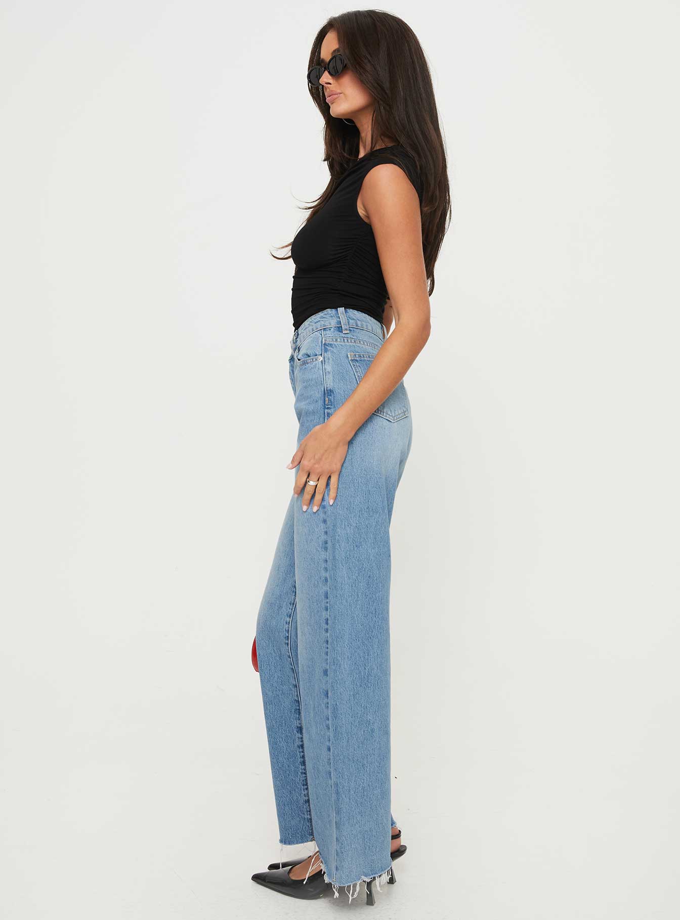 Henesey High Rise Straight Leg Jeans Mid Wash Tall - Image 4