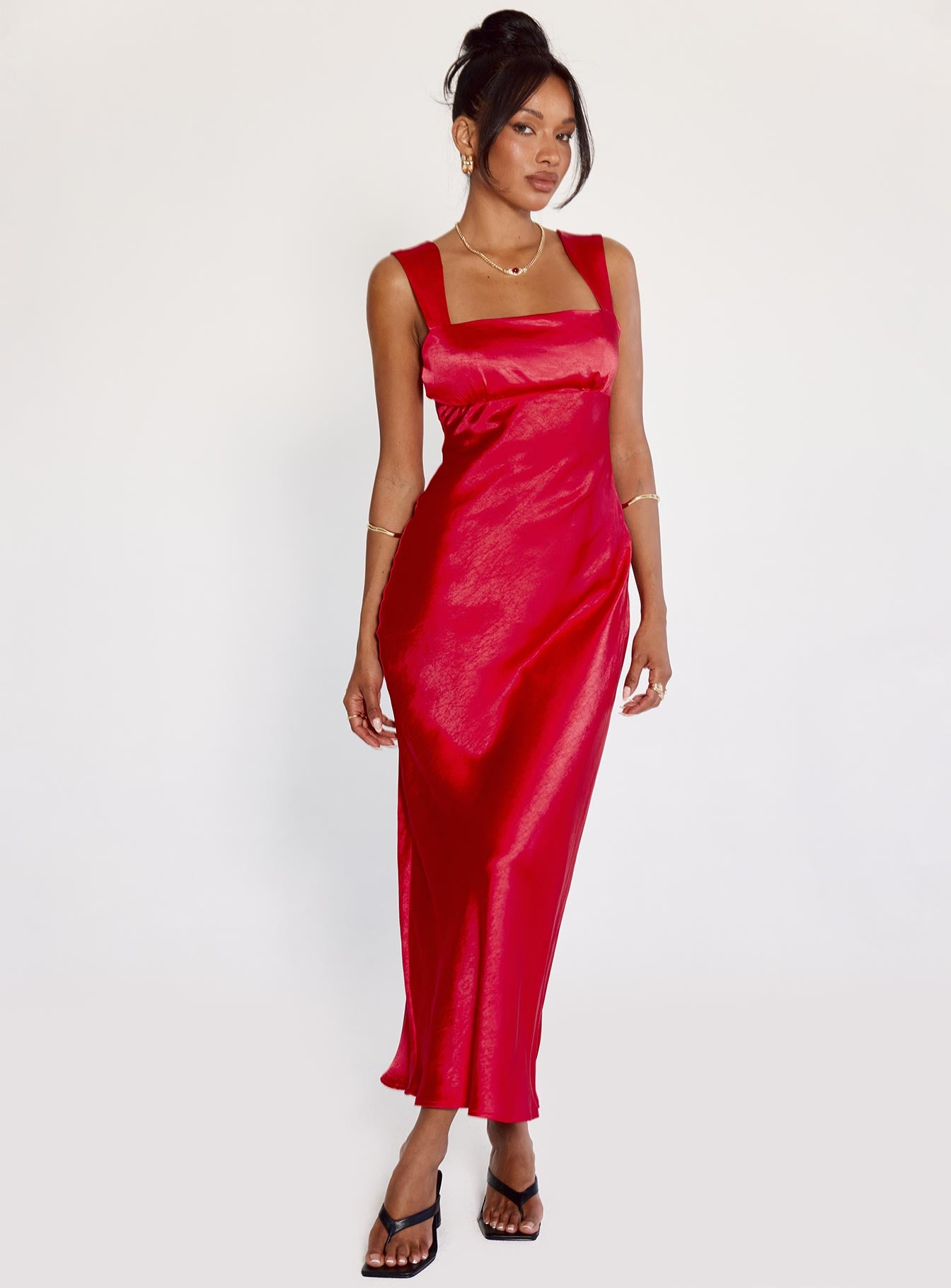 Radioactive Bias Cut Maxi Dress Red - Image 10
