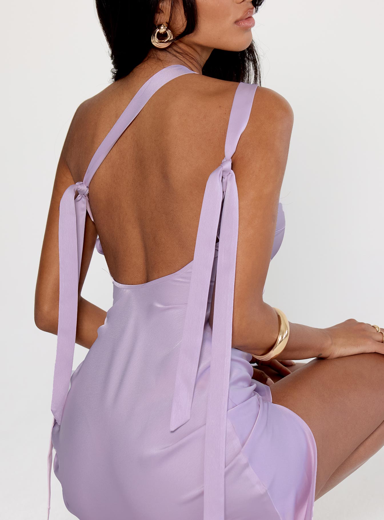 Someone Like You Tie Back Maxi Dress Purple - Image 3