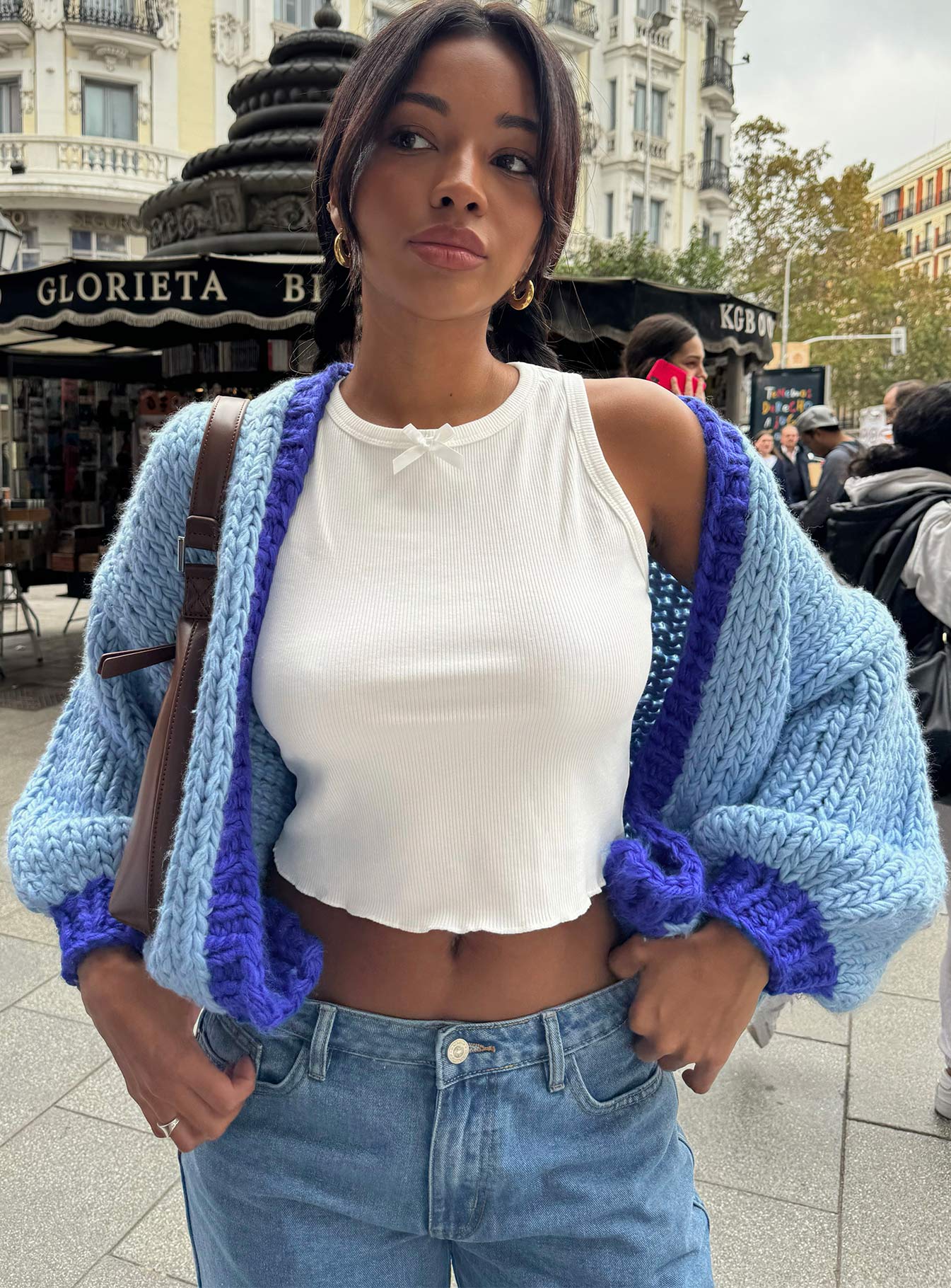 Lester Knit Cardigan Blue - Image 3