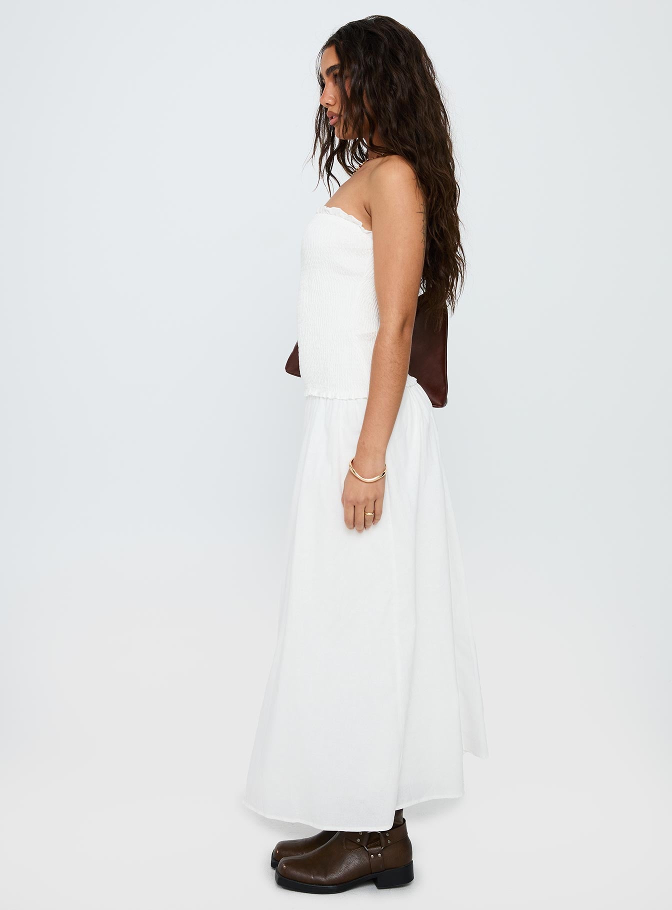 Tinsie Strapless Maxi Dress White - Image 4
