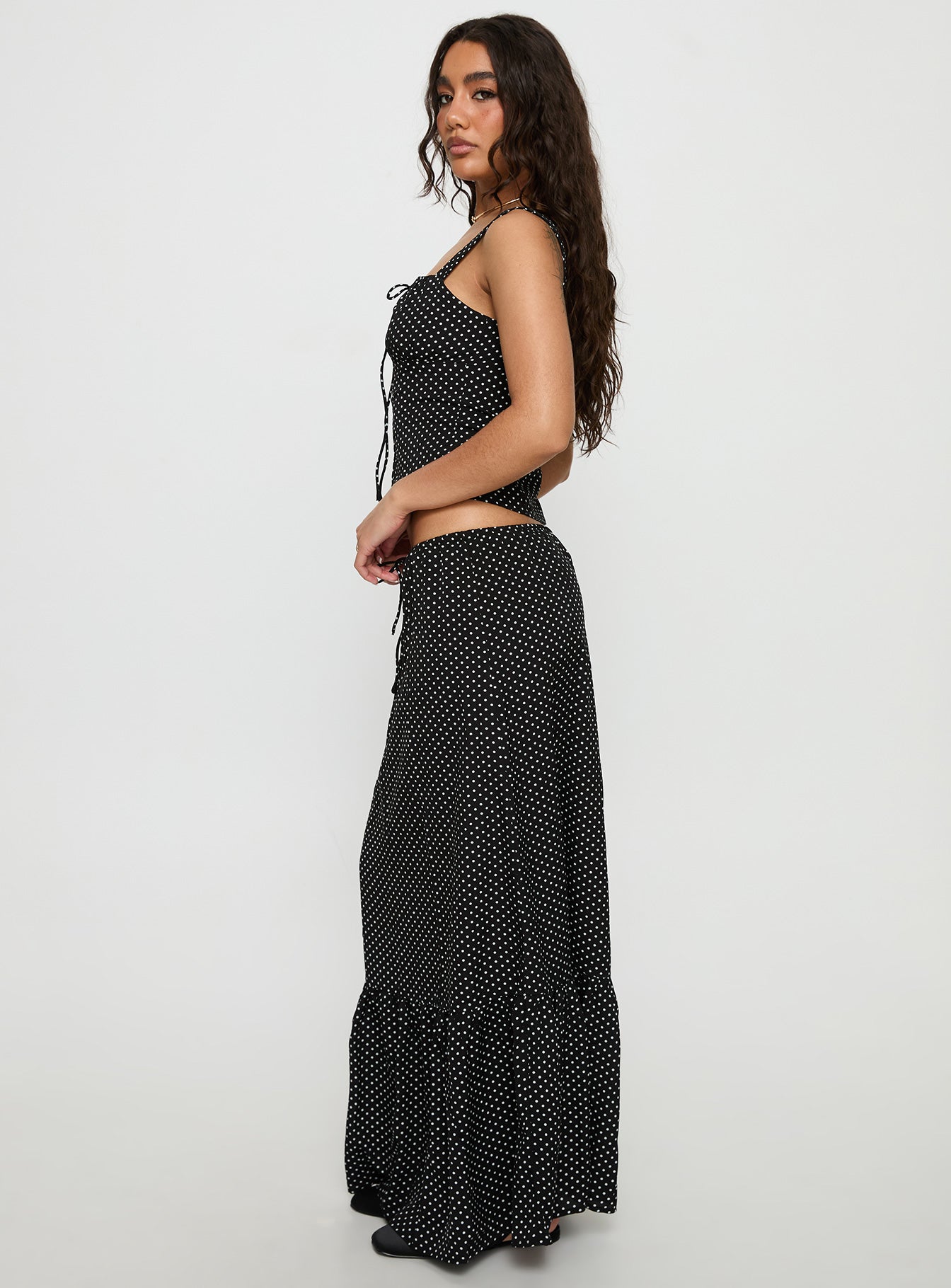 Modern Girl Maxi Skirt Black / Polka Dot - Image 4
