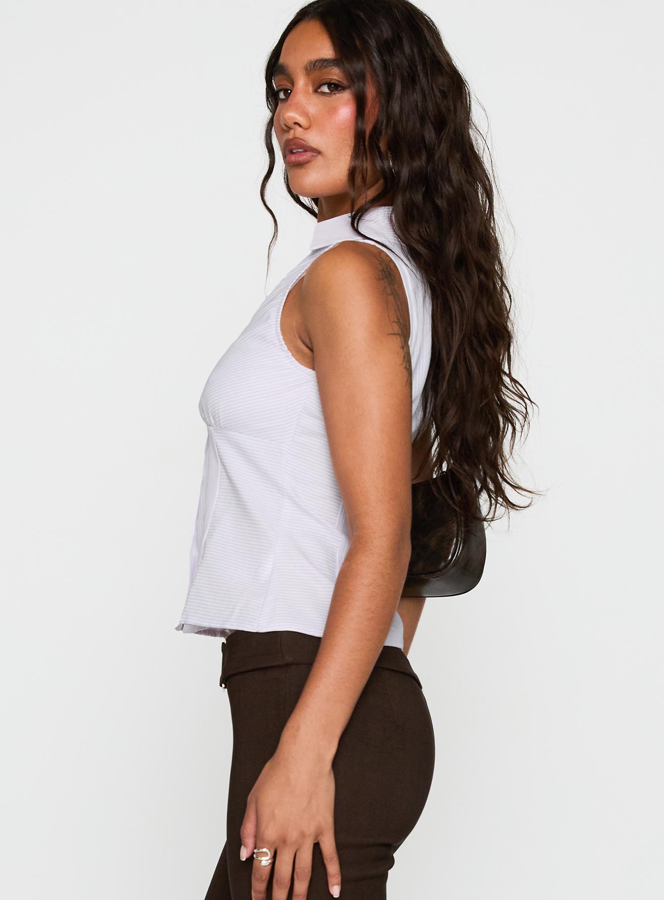 Mark On Me Sleeveless Top Purple Stripe - Image 4