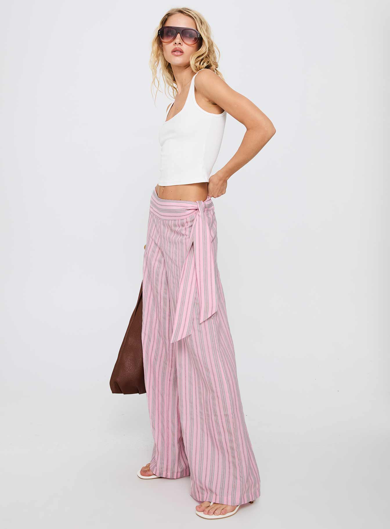 Wave Dancer Tie Pant Pink Stripe - Image 4