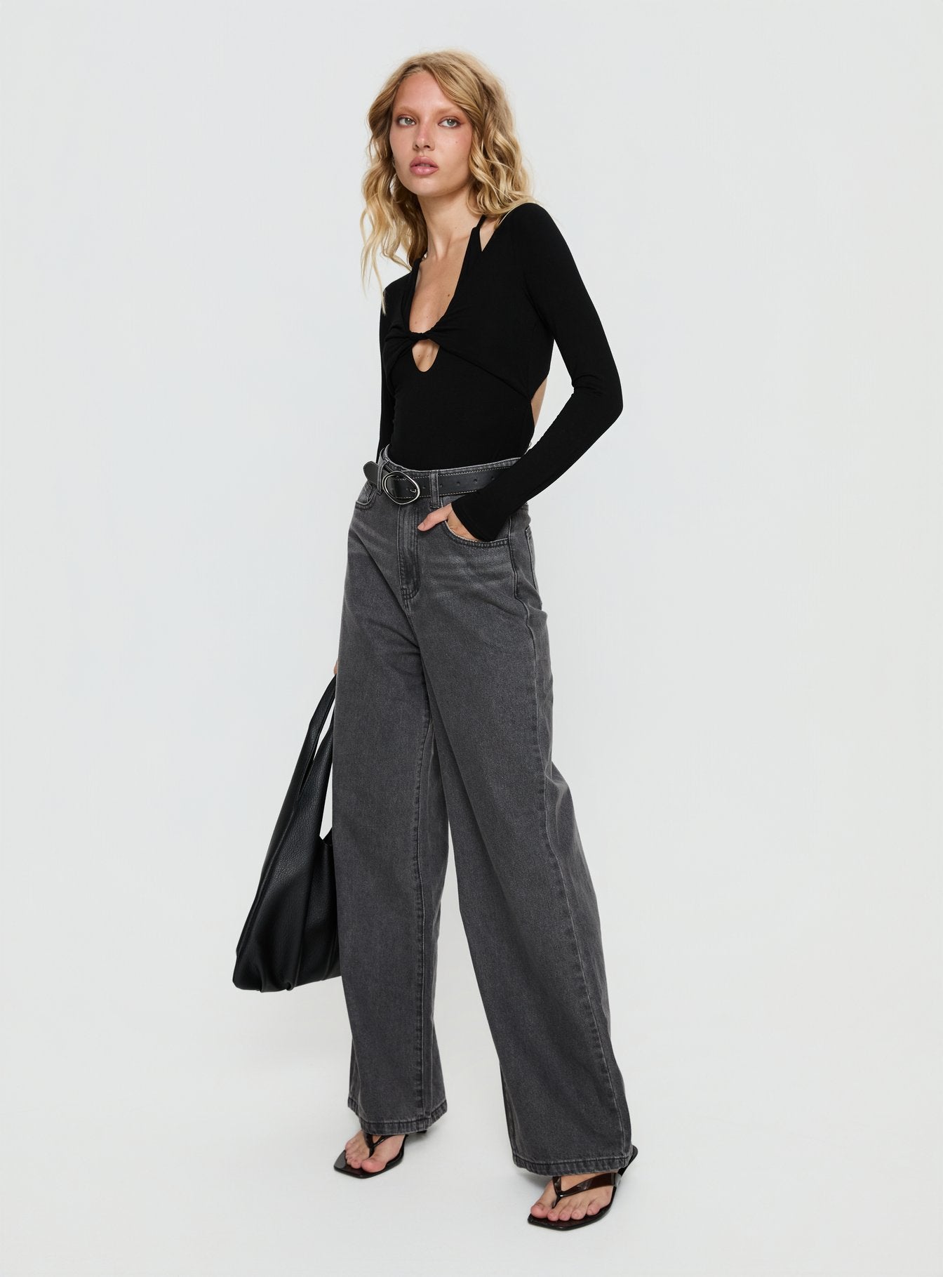 Tulia Long Sleeve Layered Bodysuit Black - Image 3