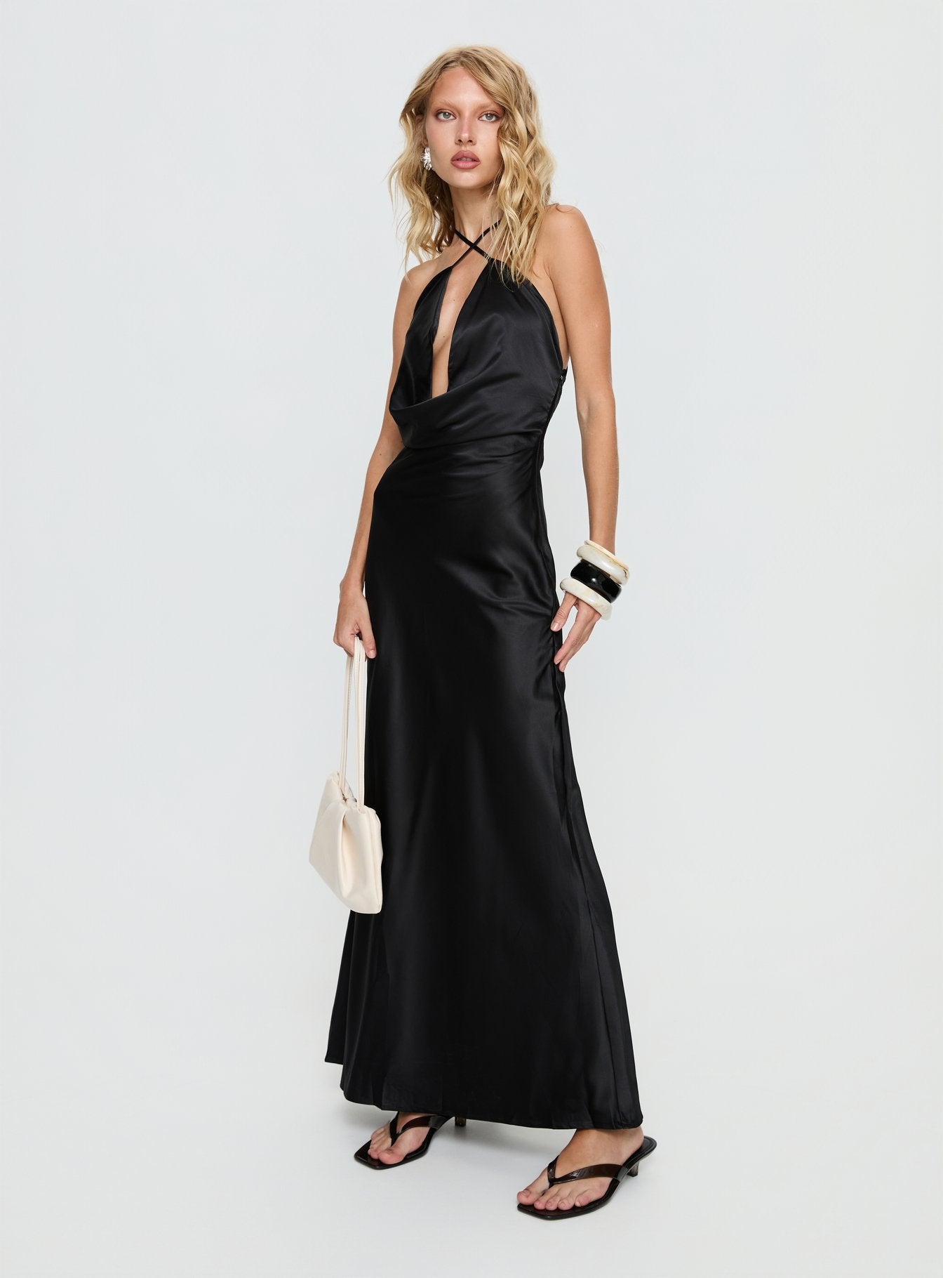 Paradox Cowl Maxi Dress Black - Image 3