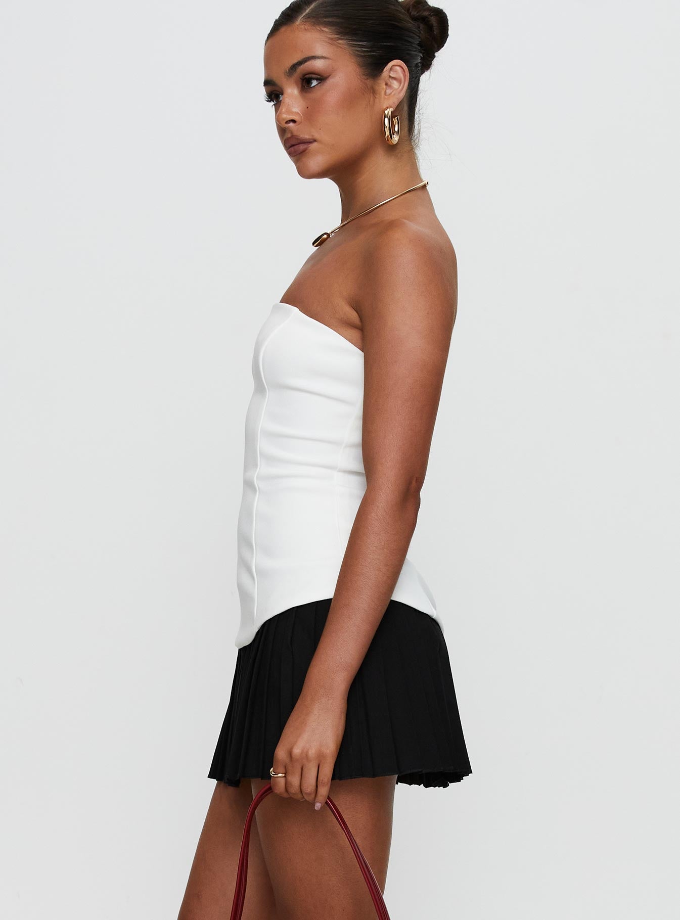 Obsessed Strapless Mini Dress White - Image 4