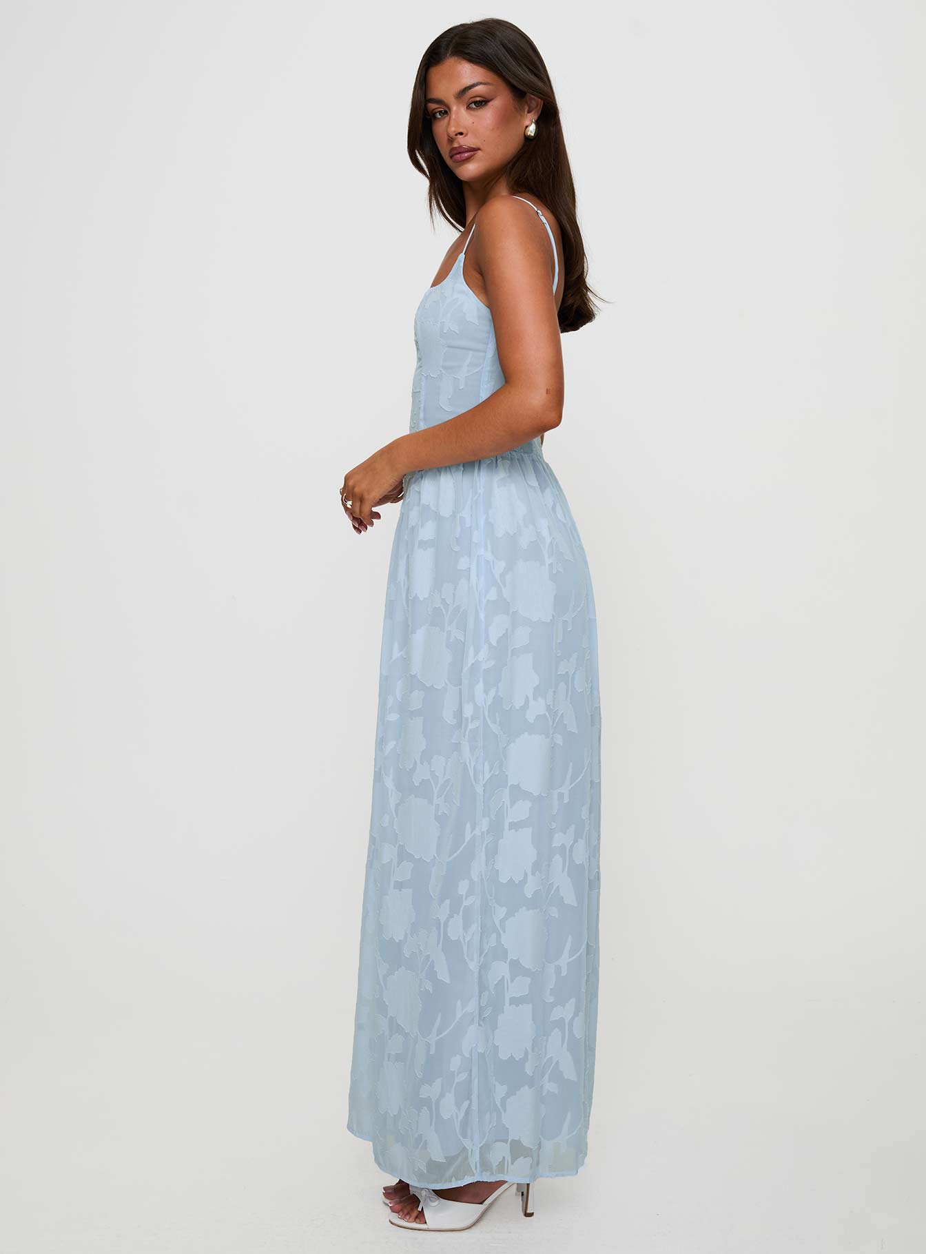 Angeleina Maxi Dress Blue Floral - Image 4