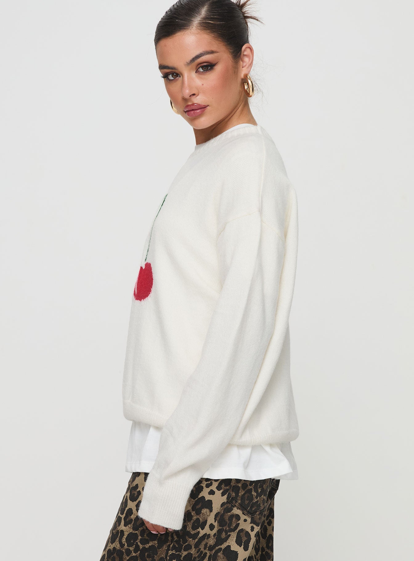 Cherry Dreams Knit Jumper Cream - Image 4