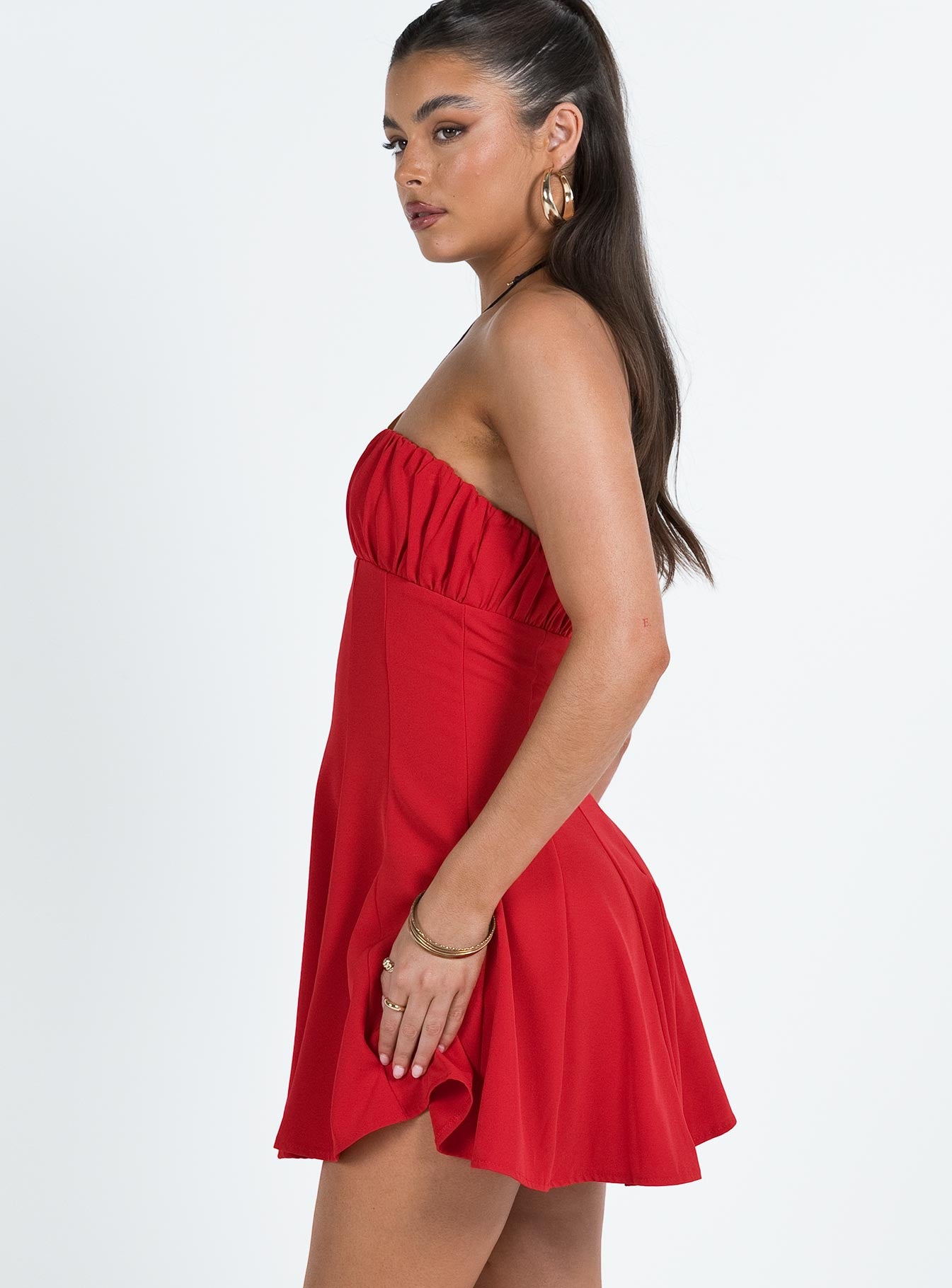 Largo Strapless Mini Dress Red - Image 4