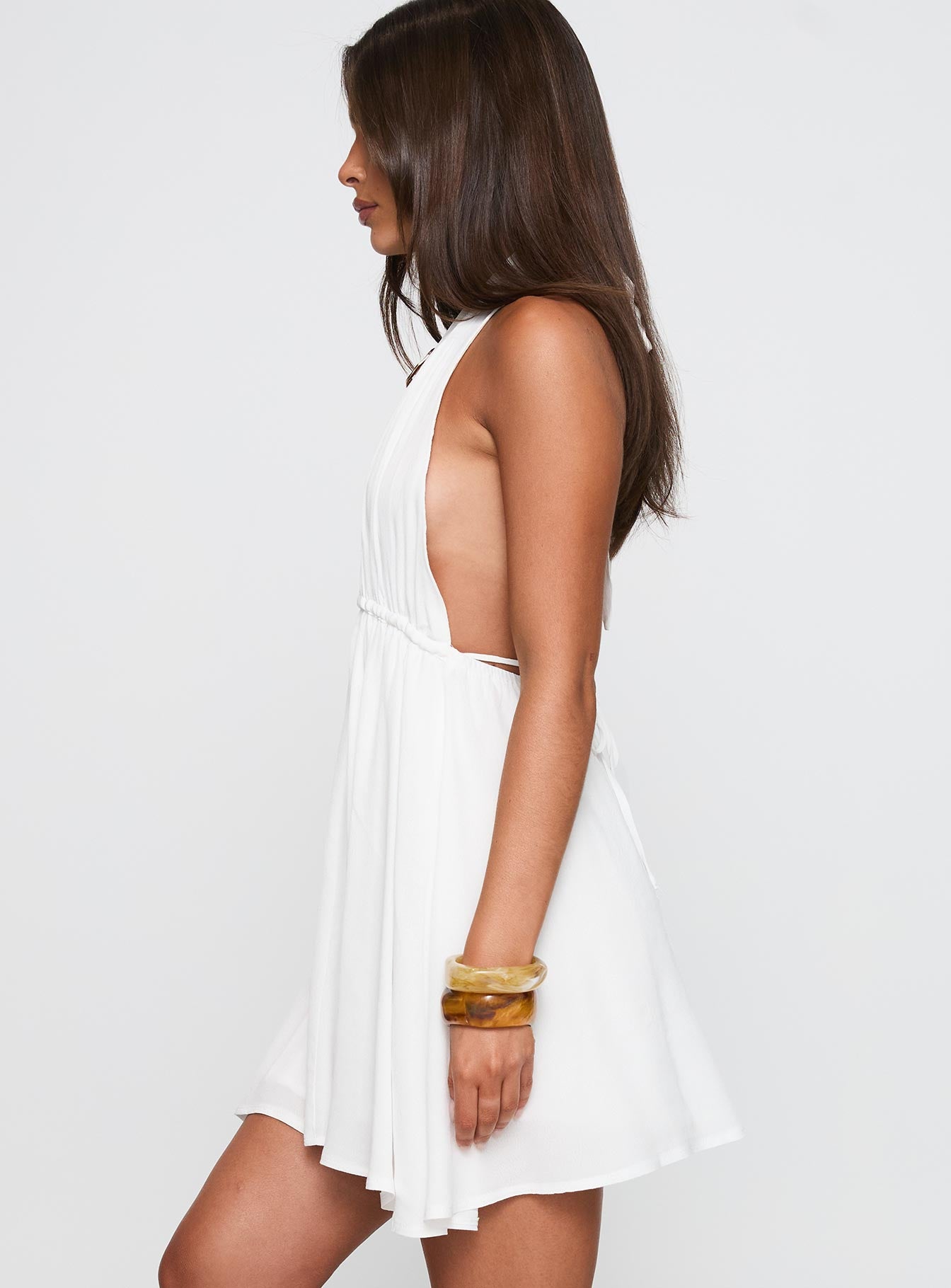 Saddler Mini Dress White - Image 4