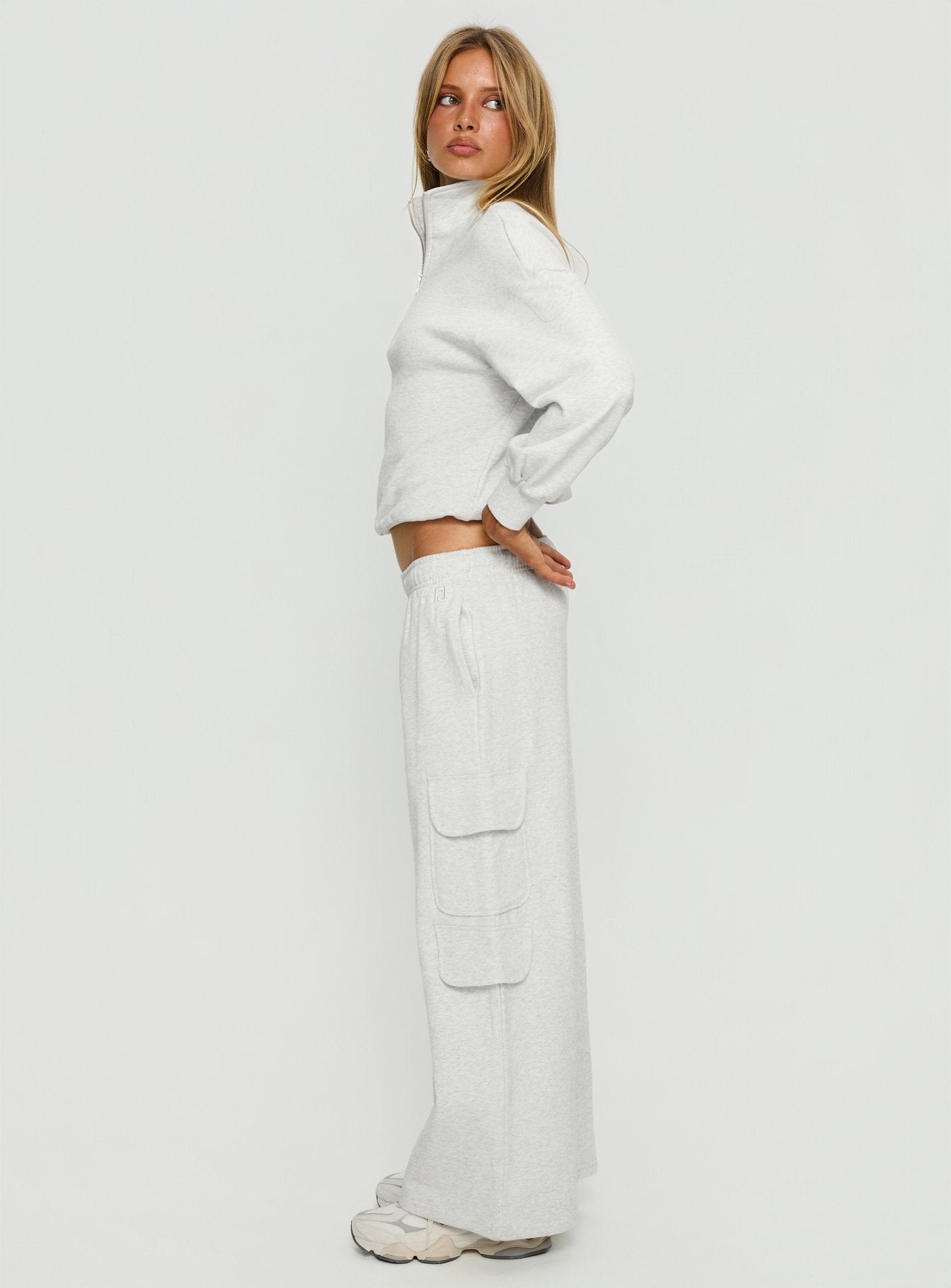 Rozanna Cargo Sweat Pants Grey Marle - Image 3