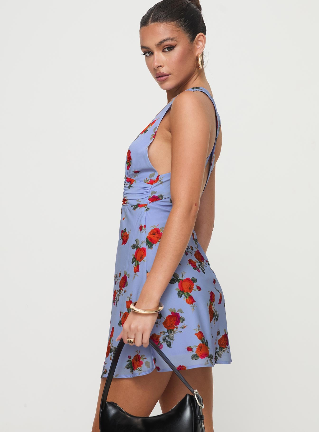 Connelly Mini Dress Blue Floral - Image 4