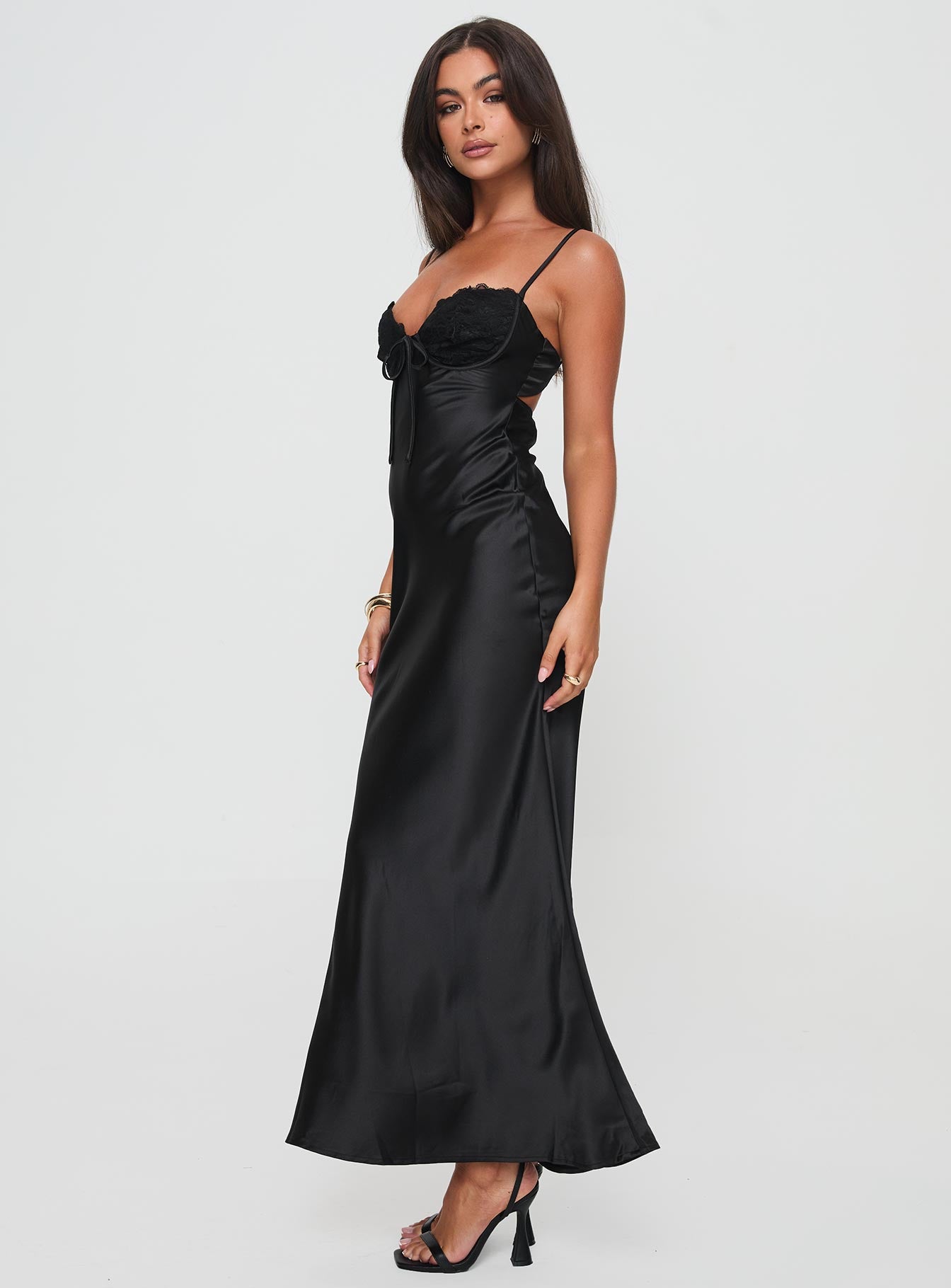 Fadyen Bias Cut Maxi Dress Black Petite - Image 6