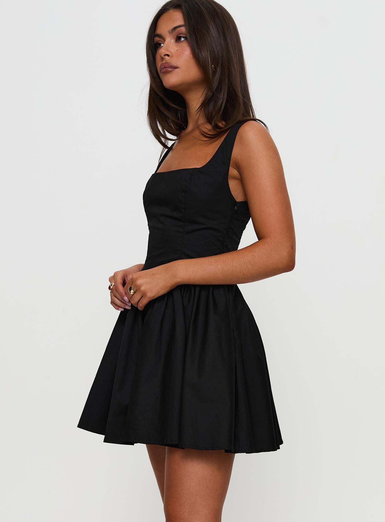 Straplie Mini Dress Black - Image 9