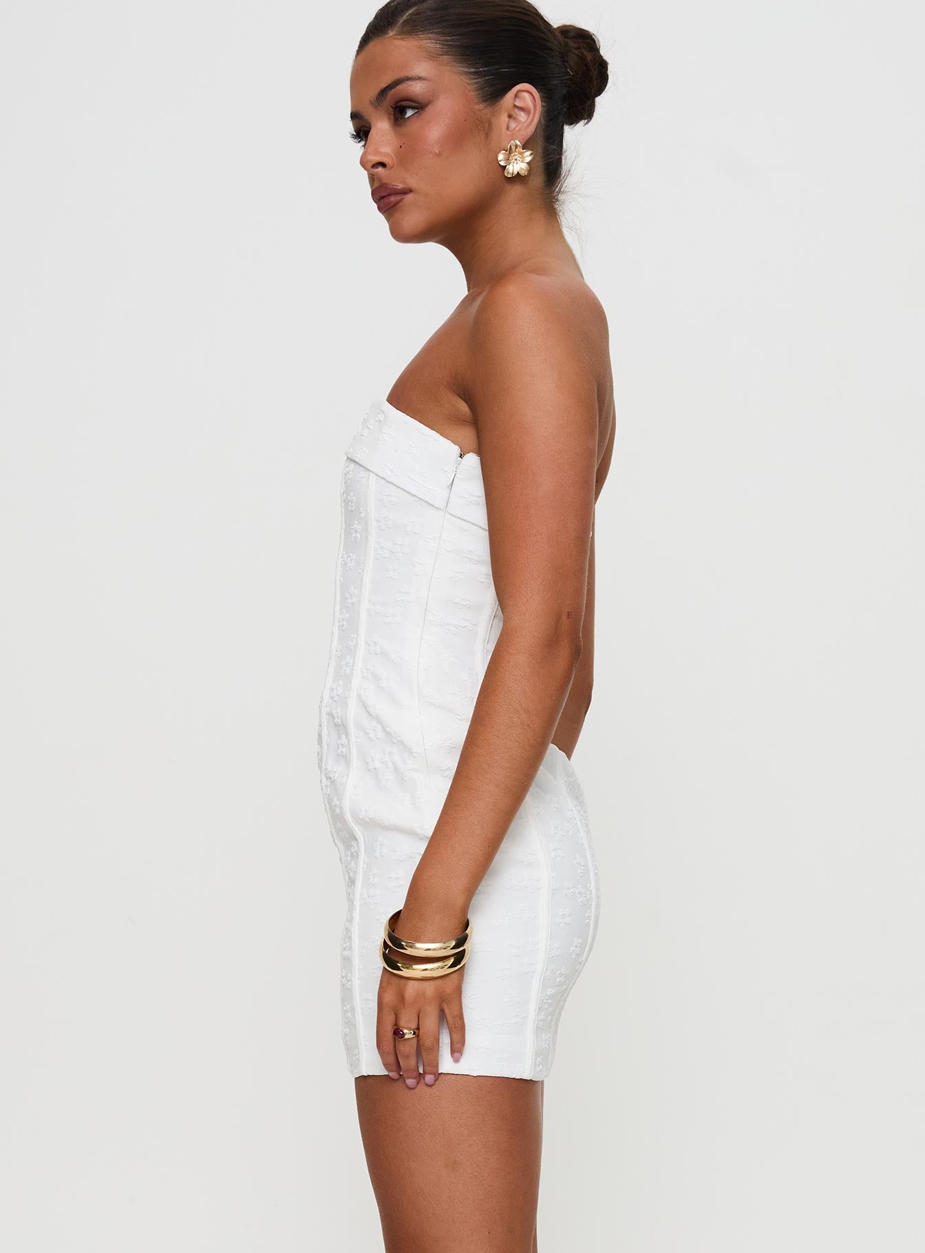 Bertrand Strapless Mini Dress White - Image 7