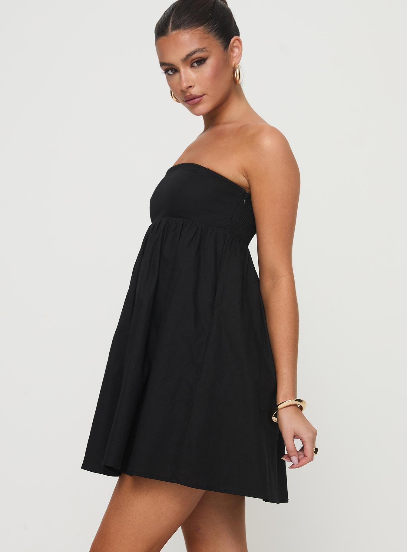 Osment Strapless Mini Dress Black - Image 4