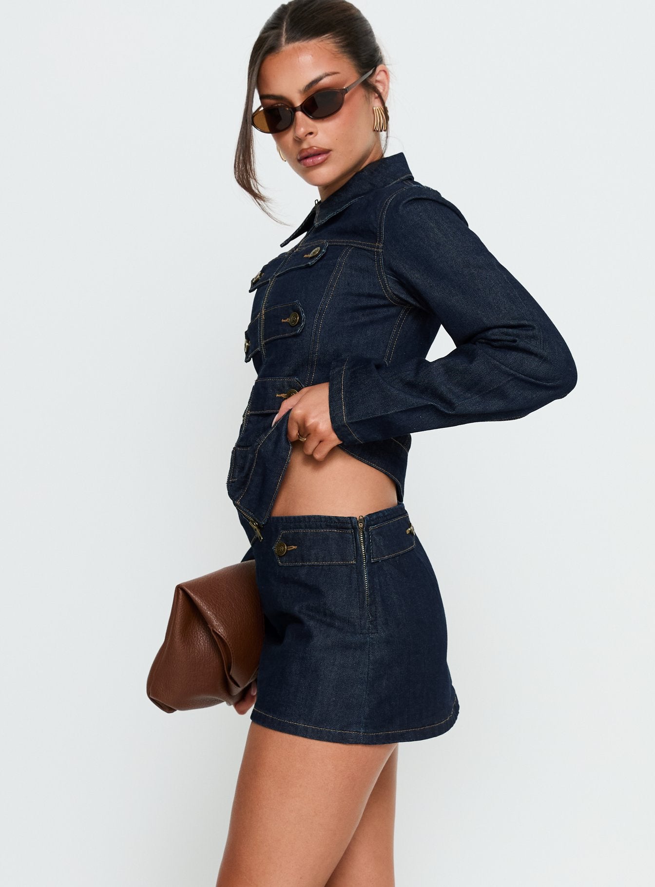 Cristen Cadet Denim Mini Skirt Indigo - Image 4